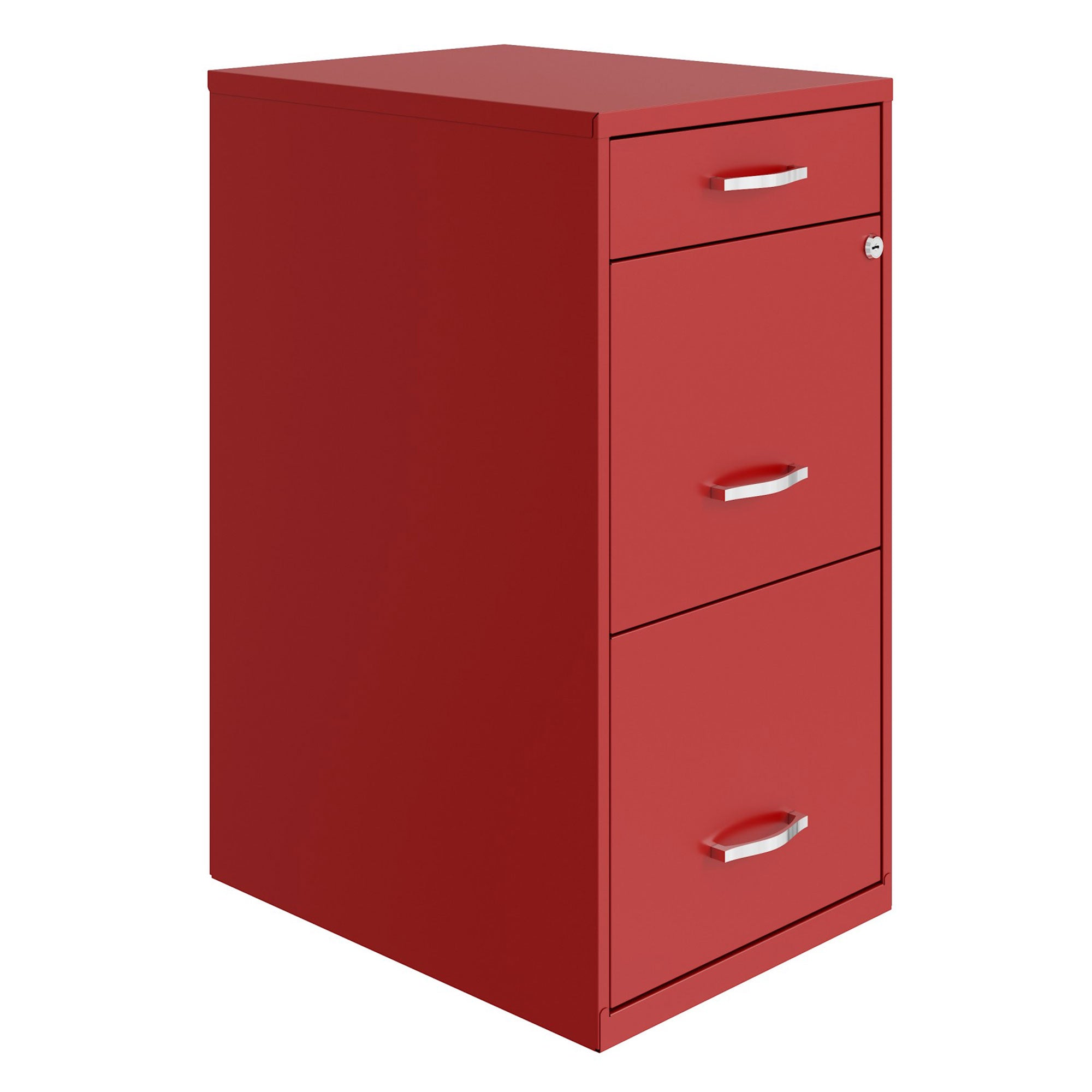 18 Inch Wide 3 Drawer File Organizer Cabinet for Office, Red (Used)
