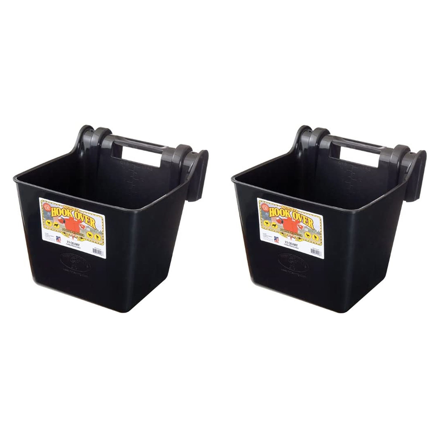 Little Giant HF15BLACK 15 qt. Mountable Plastic Hook Feeder, Black (2 Pack)