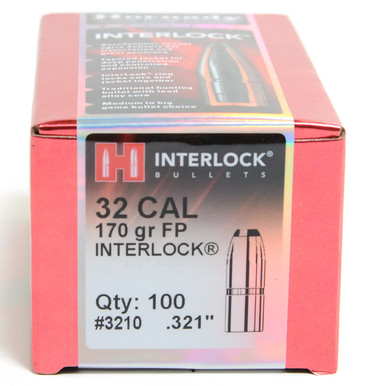 Hornady InterLock .32 Cal 170 gr FP Bullets -100cnt