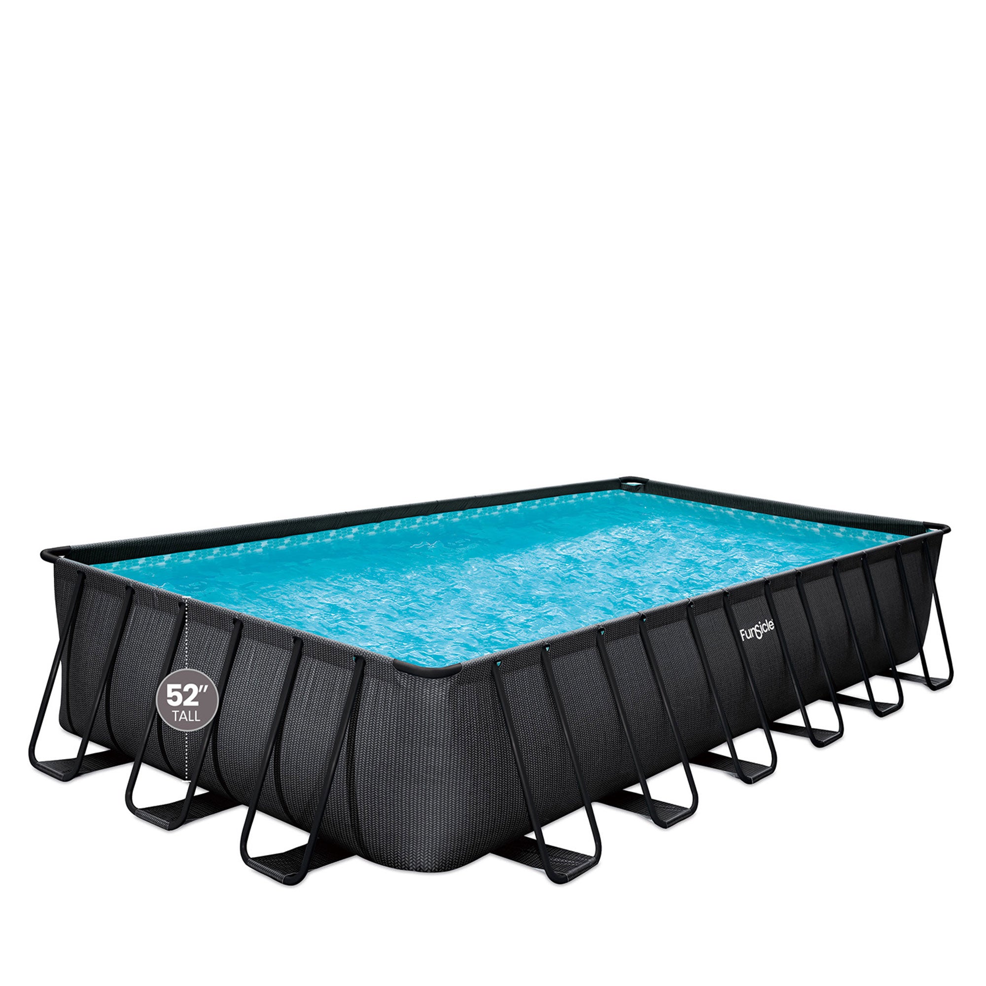 Funsicle 24'x12'x52" Oasis Rectangle Outdoor Above Ground Swimming Pool (Used)
