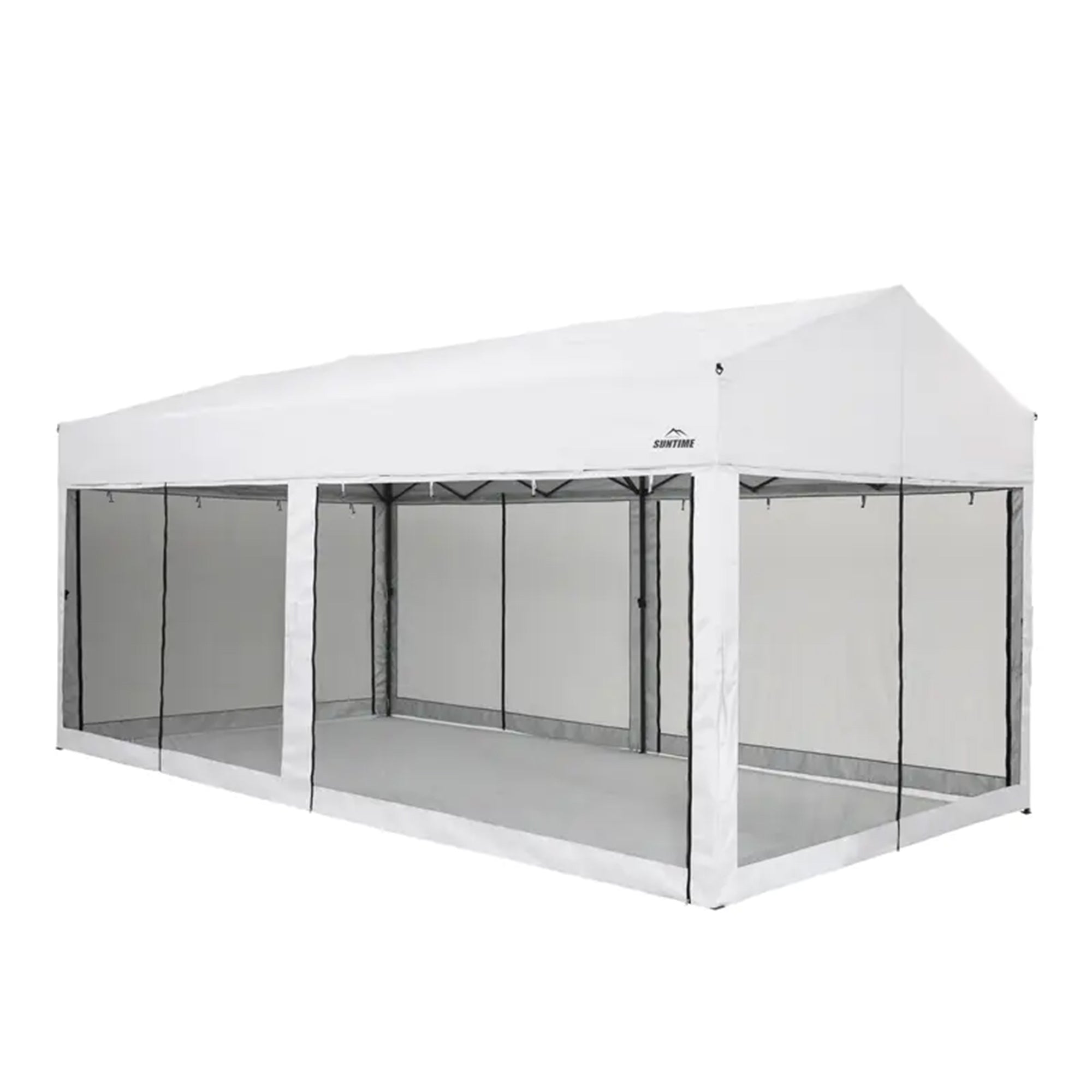 Suntime 10'x20' Easy Pop Up Canopy w/Removable Sidewalls, White (Open Box)