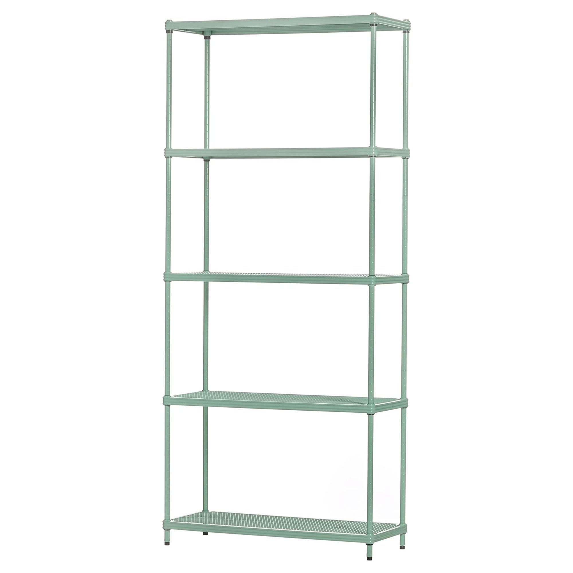 Design Ideas MeshWorks 5 Tier Metal Storage Shelving Rack, Green (Open Box)