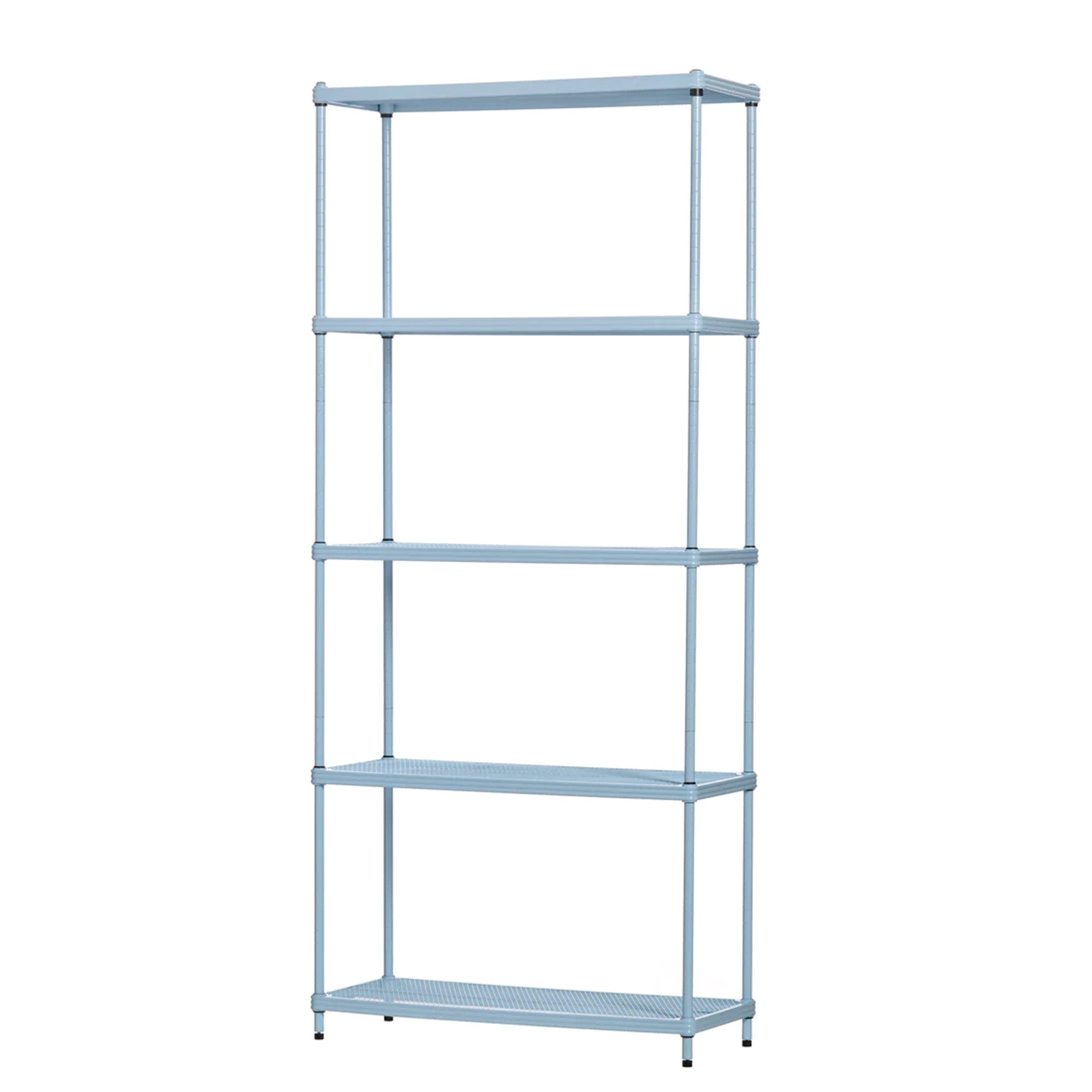 Design Ideas MeshWorks 5 Tier Metal Storage Shelving Unit Rack, Blue (Open Box)