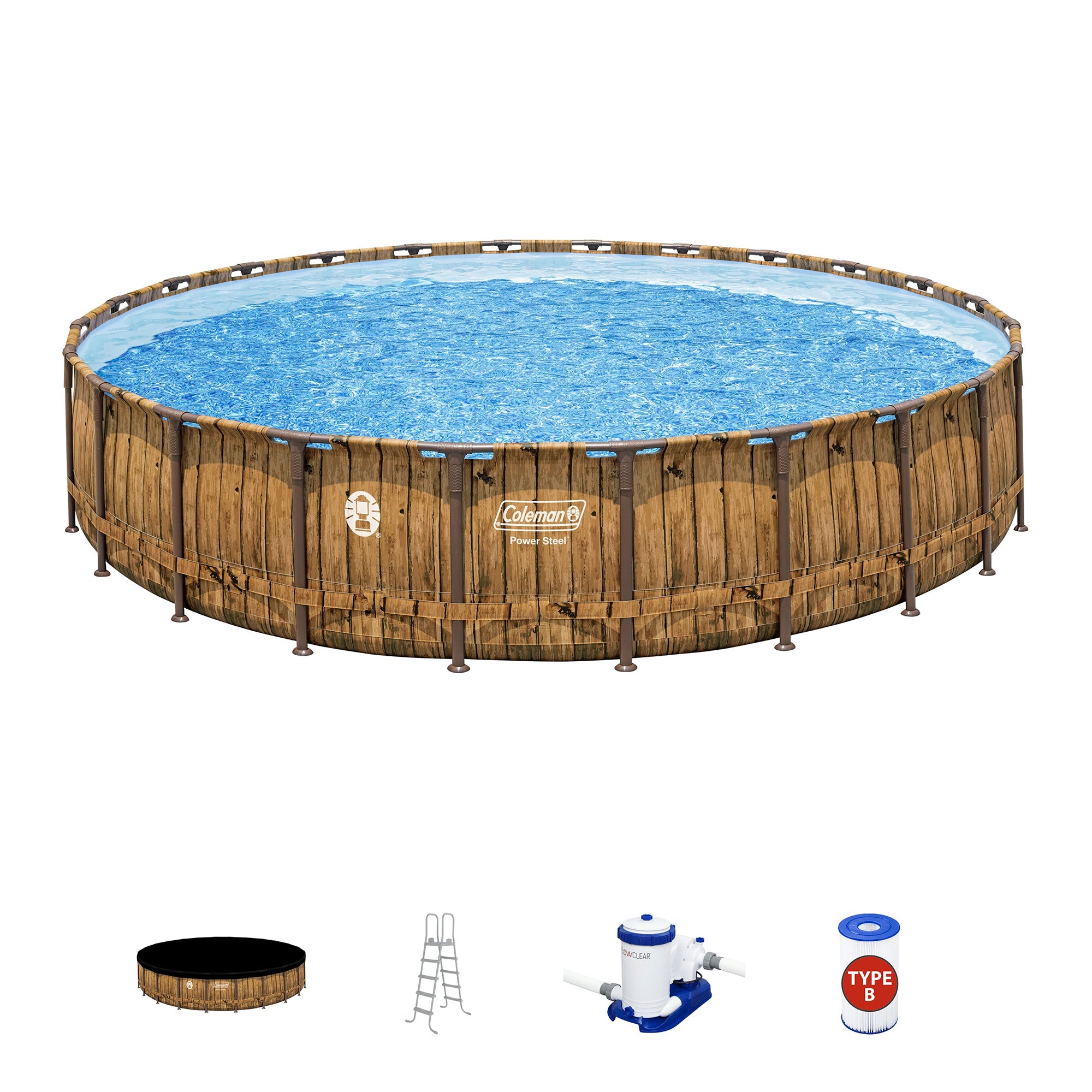 Coleman Power Steel 24'x52" Metal Frame Above Ground Swimming Pool(For Parts)