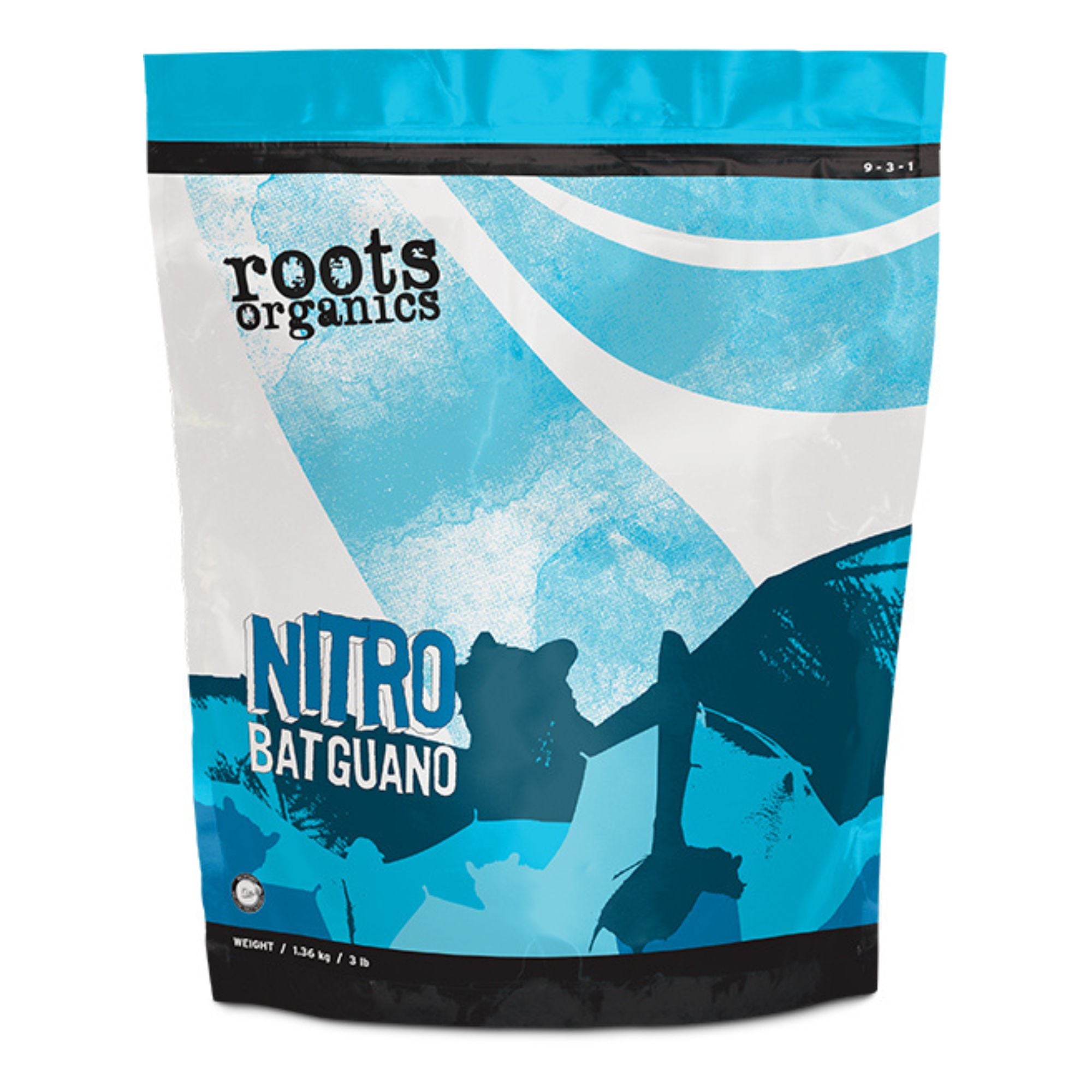 Roots Organics Nitro Bat Guano, Nitrogen Plant Fertilizer Powder, 3 Pound Bag