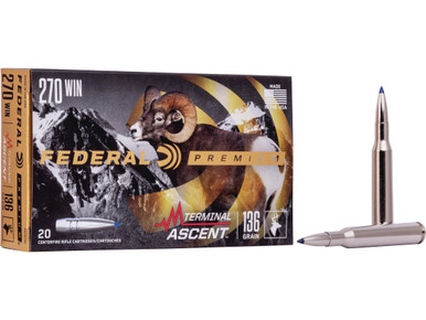 Federal Terminal Ascent .270 Winchester Short Magnum 136gr Slipstream Poly Tip 20Rnd Rifle Ammunition