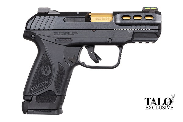 Ruger Security-380 .380 ACP, 10rd x1 / 15rd x1, 3.42" Gold Barrel, Fiber Optic Front and Drift Adjustable Rear Sights, TALO Exclusive, 3856