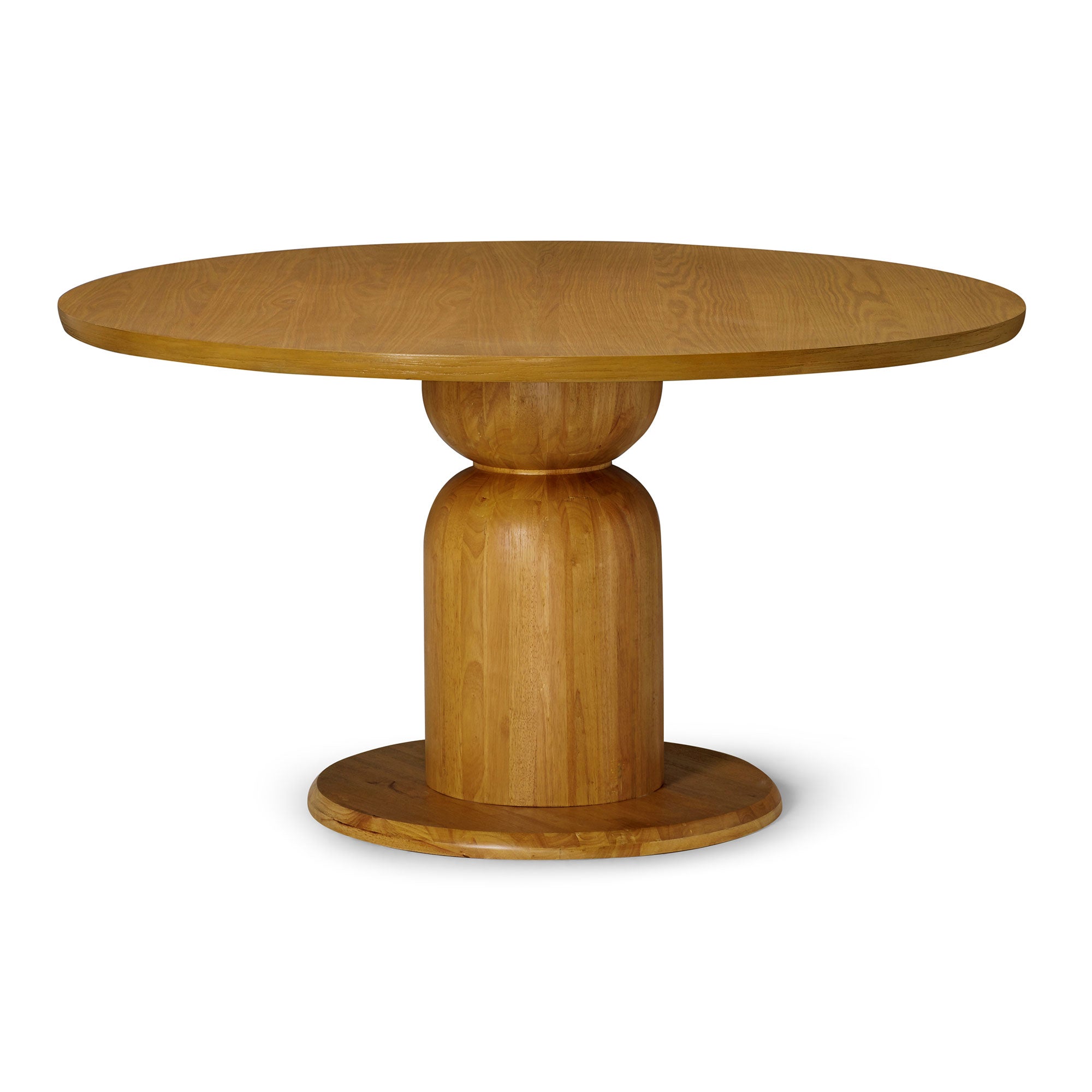 Mila Contemporary Round Wooden Dining Table in Refined Natural Finish