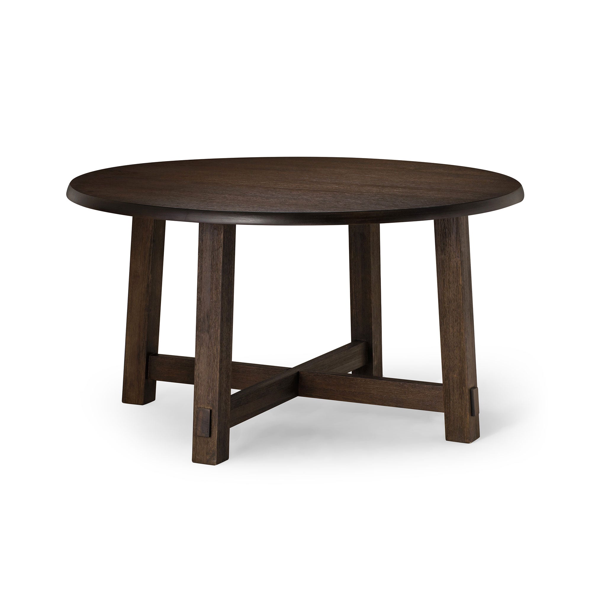 Maven Lane Sasha Round Wooden Dining Table in Weathered Brown Finish (For Parts)