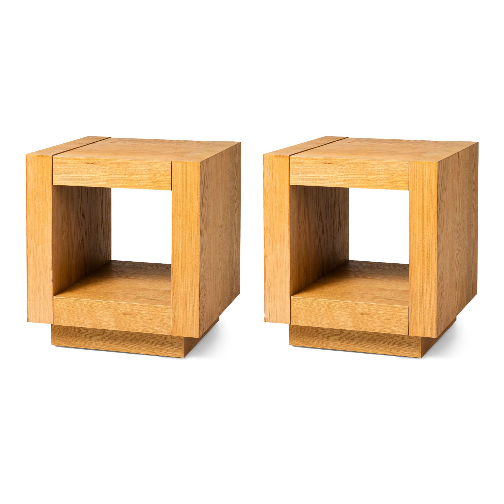 Maven Lane Artemis Contemporary Wooden Side Table in Refined Natural, Set of 2