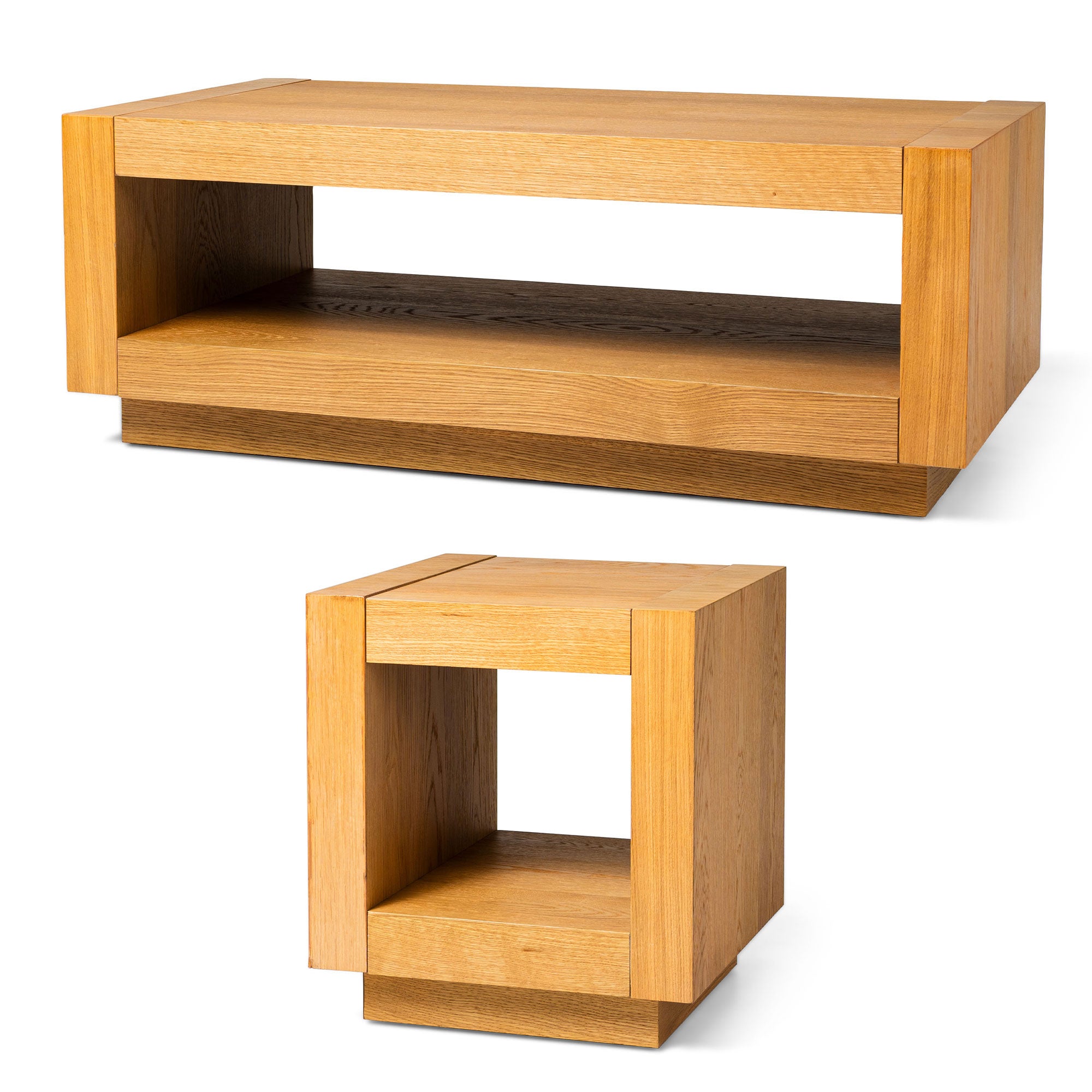 Maven Lane Artemis Wooden Coffee Table and Side Table Set, Refined Natural Finish