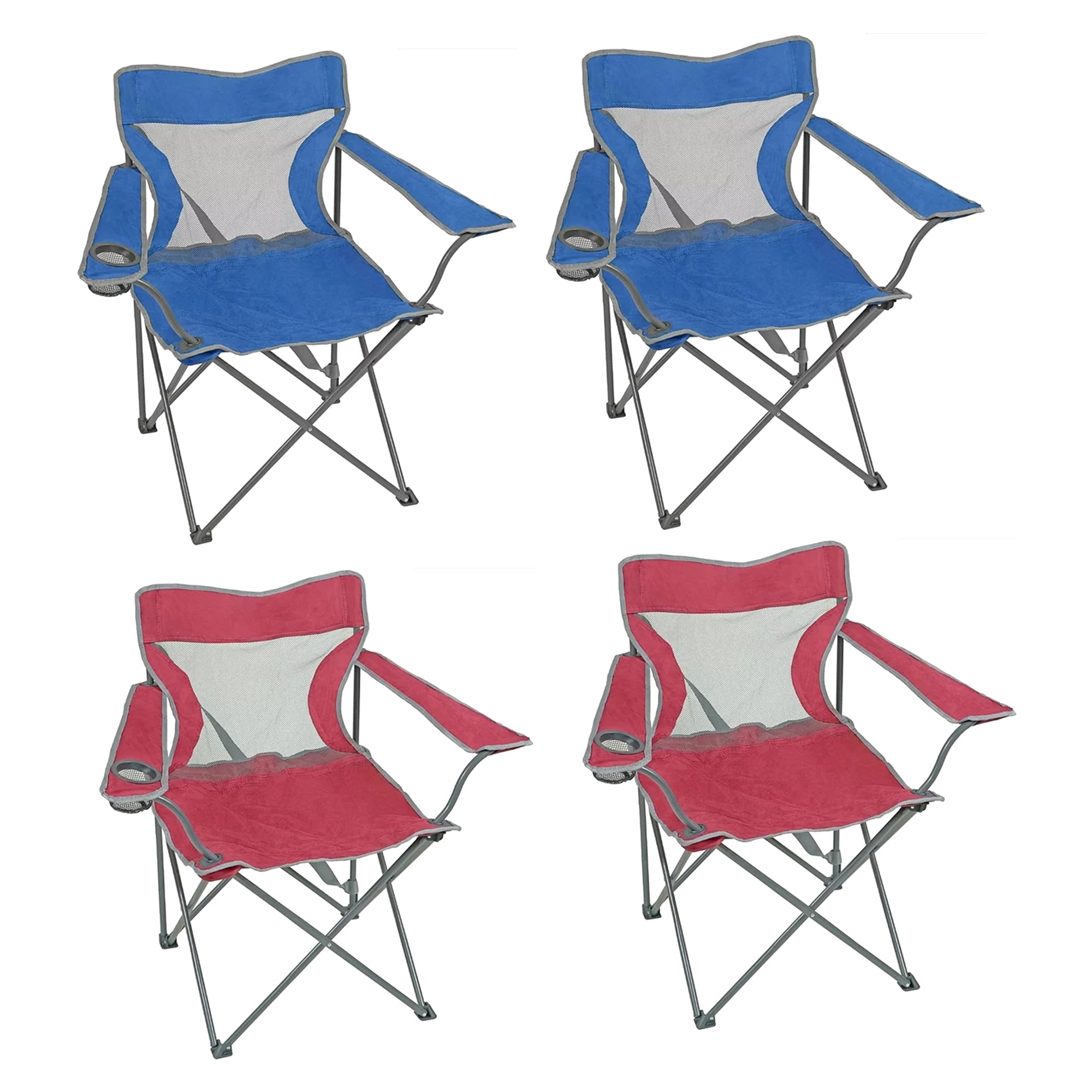 Four Seasons Courtyard Self Enclosing Foldable Quad Chair, Multicolor 4pk (Used)