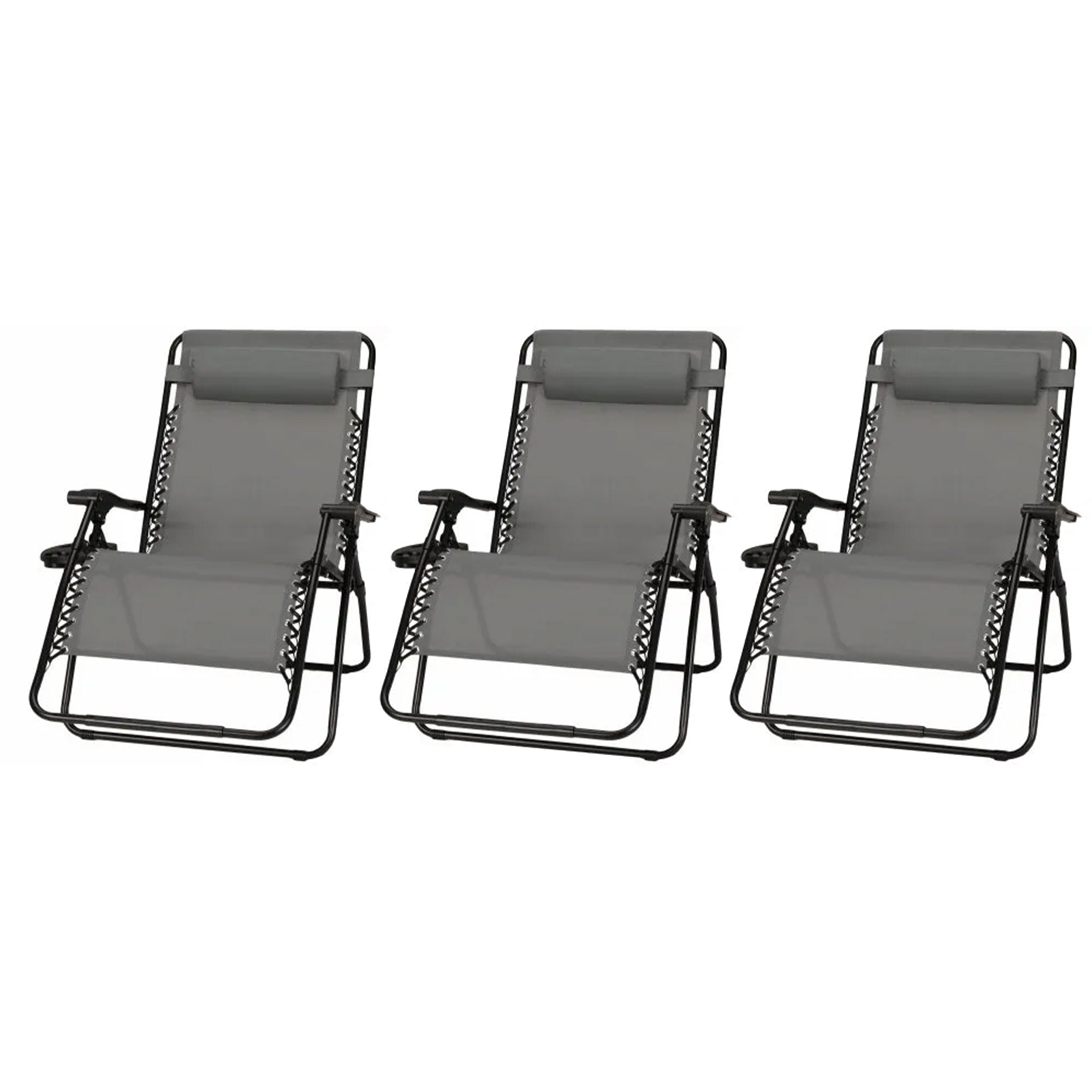 Four Seasons Courtyard Sunny Isles XL Steel Zero Gravity Chair 3 pk (Open Box)