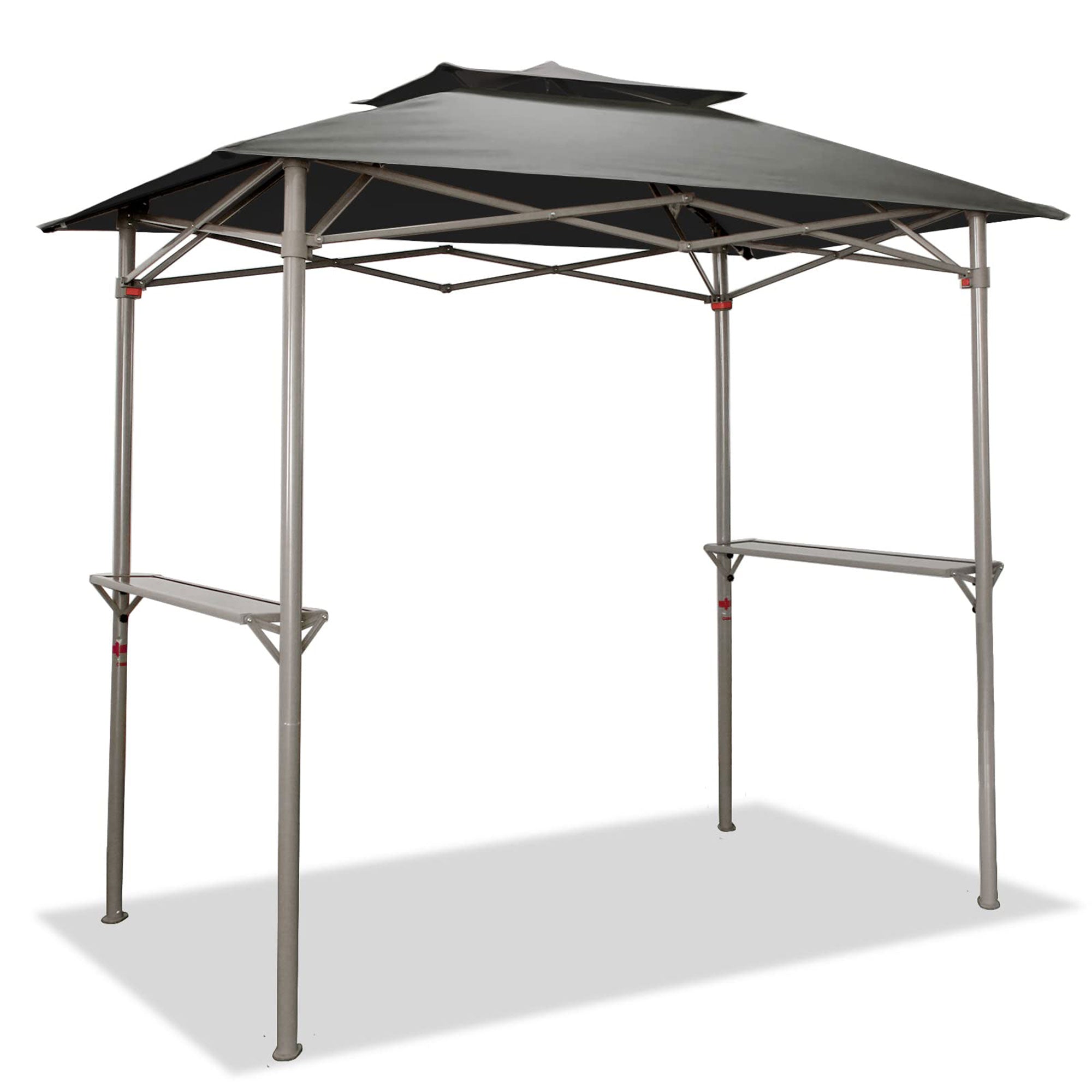 CROWN SHADES 8 x 5 Foot BBQ Grill Gazebo with Vented Top & Shelves, Grey (Used)