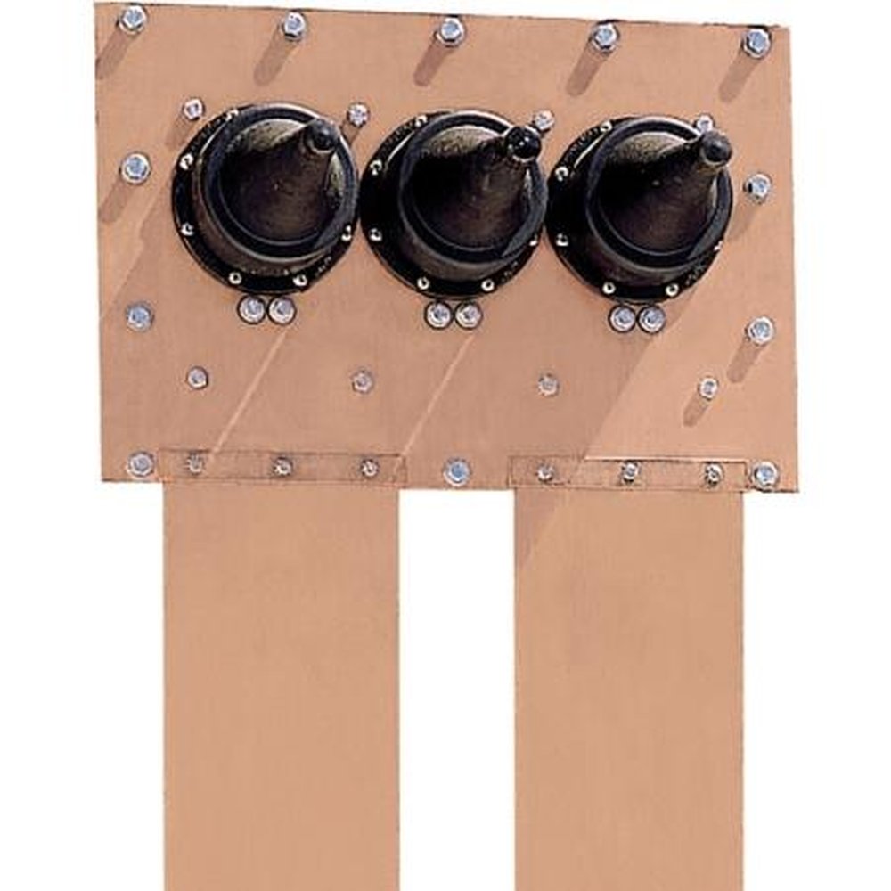 POLYPHASER 3PEEP 3 Port Panel Assembly.Includes All Boots, Copper Plates for Grounding.Protectors Grounded by Strap Tied to Copper Plates
