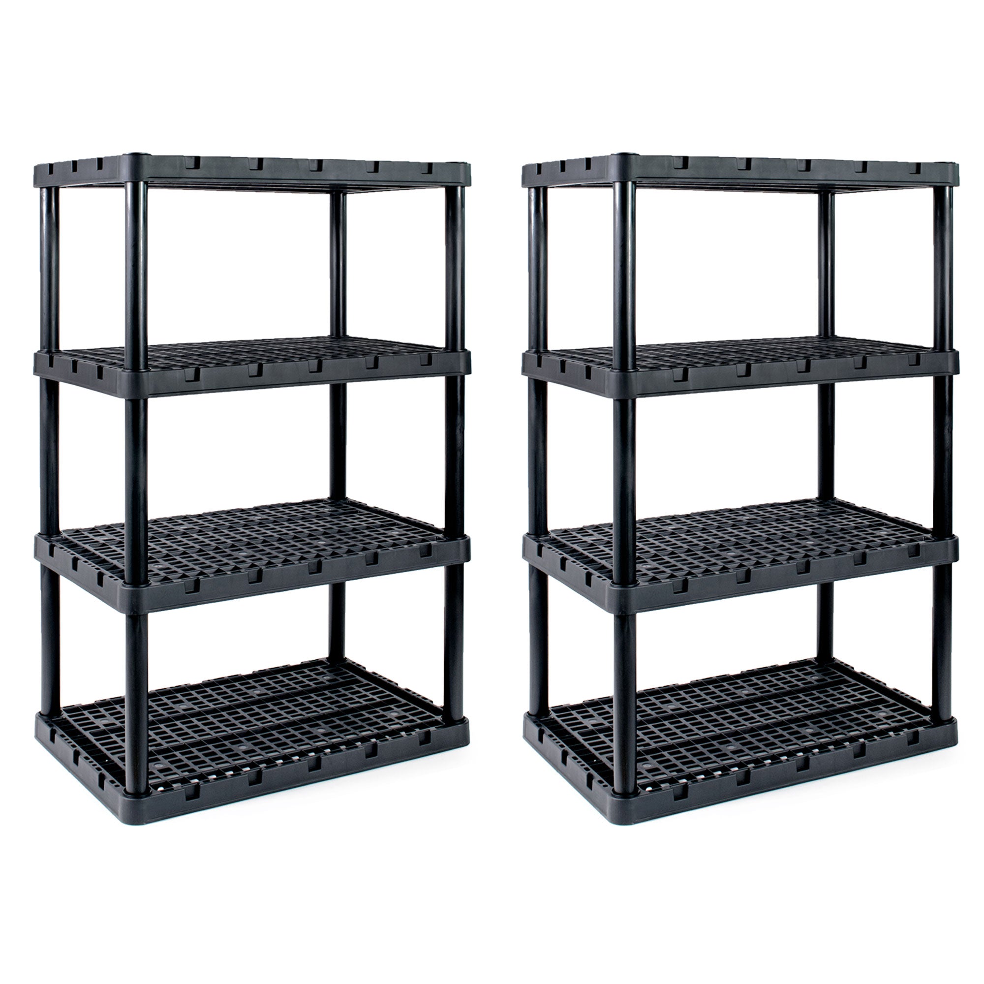 Gracious Living XL 4 Shelf Knect A Shelf Ventilated Heavy Duty Storage (2 Pack)