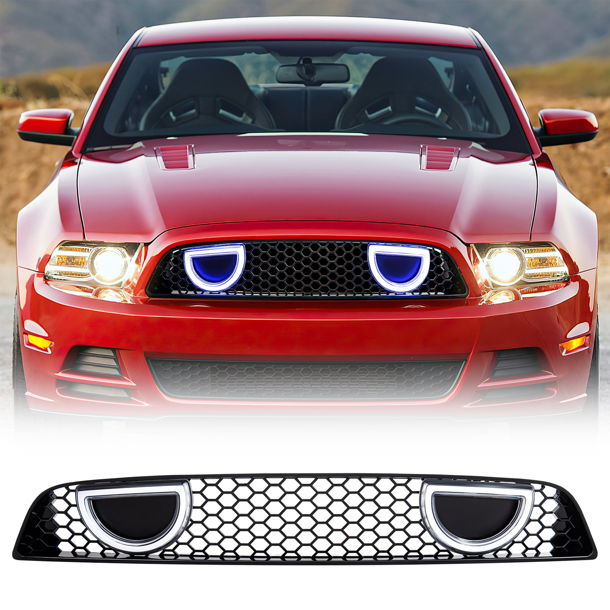 AMERICAN MODIFIED Mustang Upper Grille fits 2013-14 Ford Mustang GT V6(Open Box)