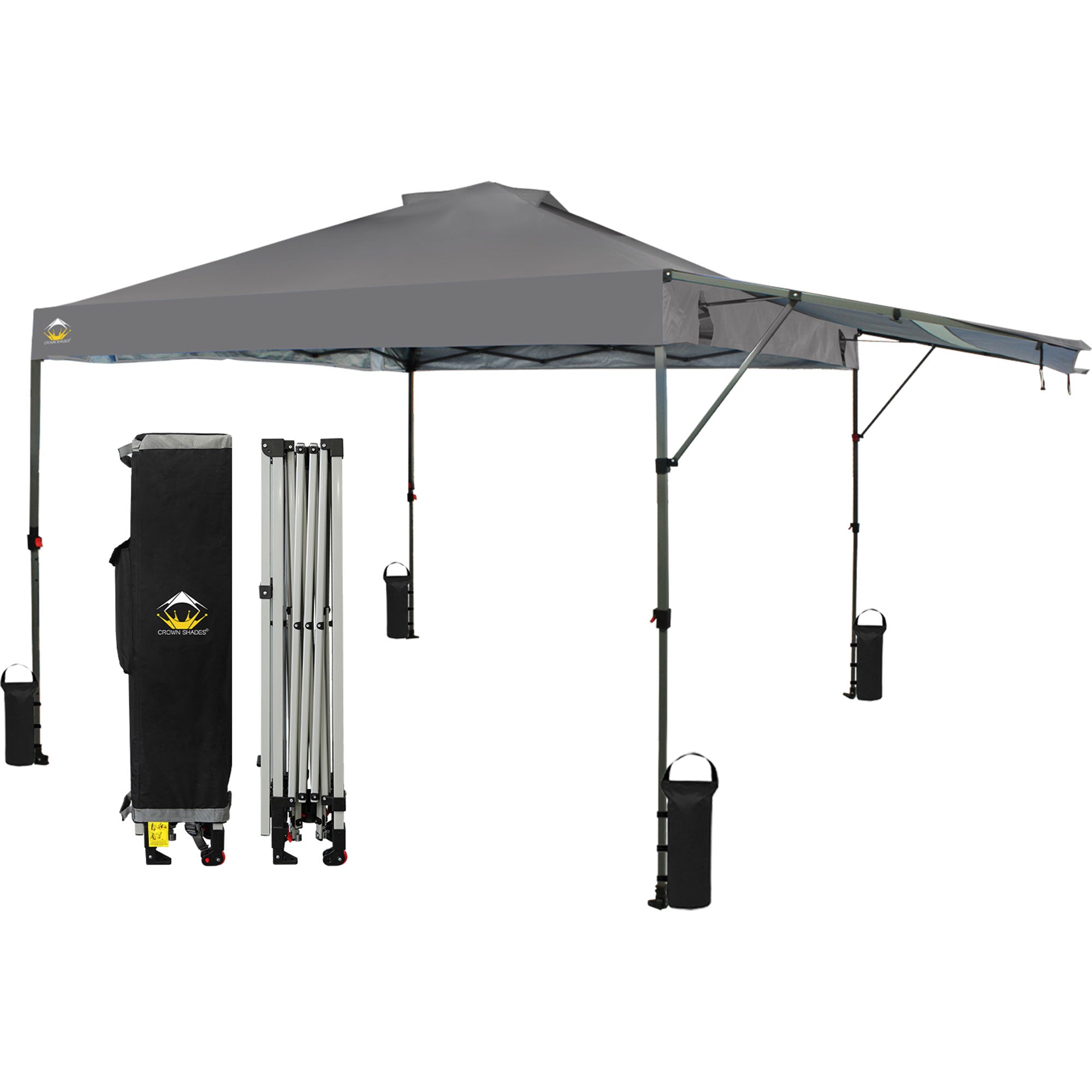 Crown Shades 10 by 10 Foot Outdoor Pop Up Canopy Tent with Easy Setup Grey(Used)