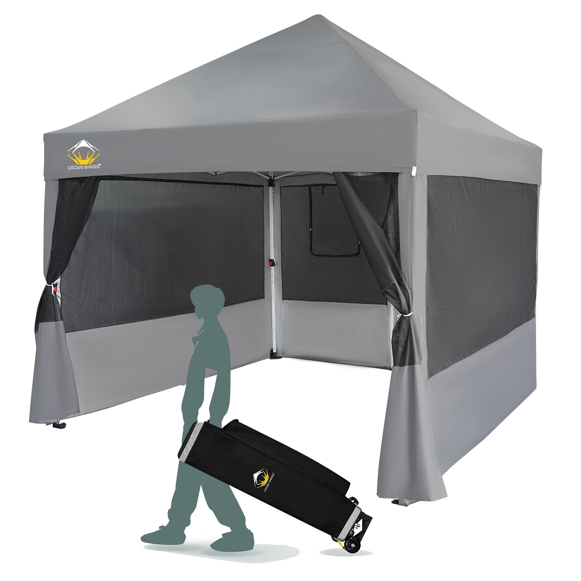 Crown Shades 10 x 10 Foot Instant Canopy Commercial Shelter with 4 Nets (Used)