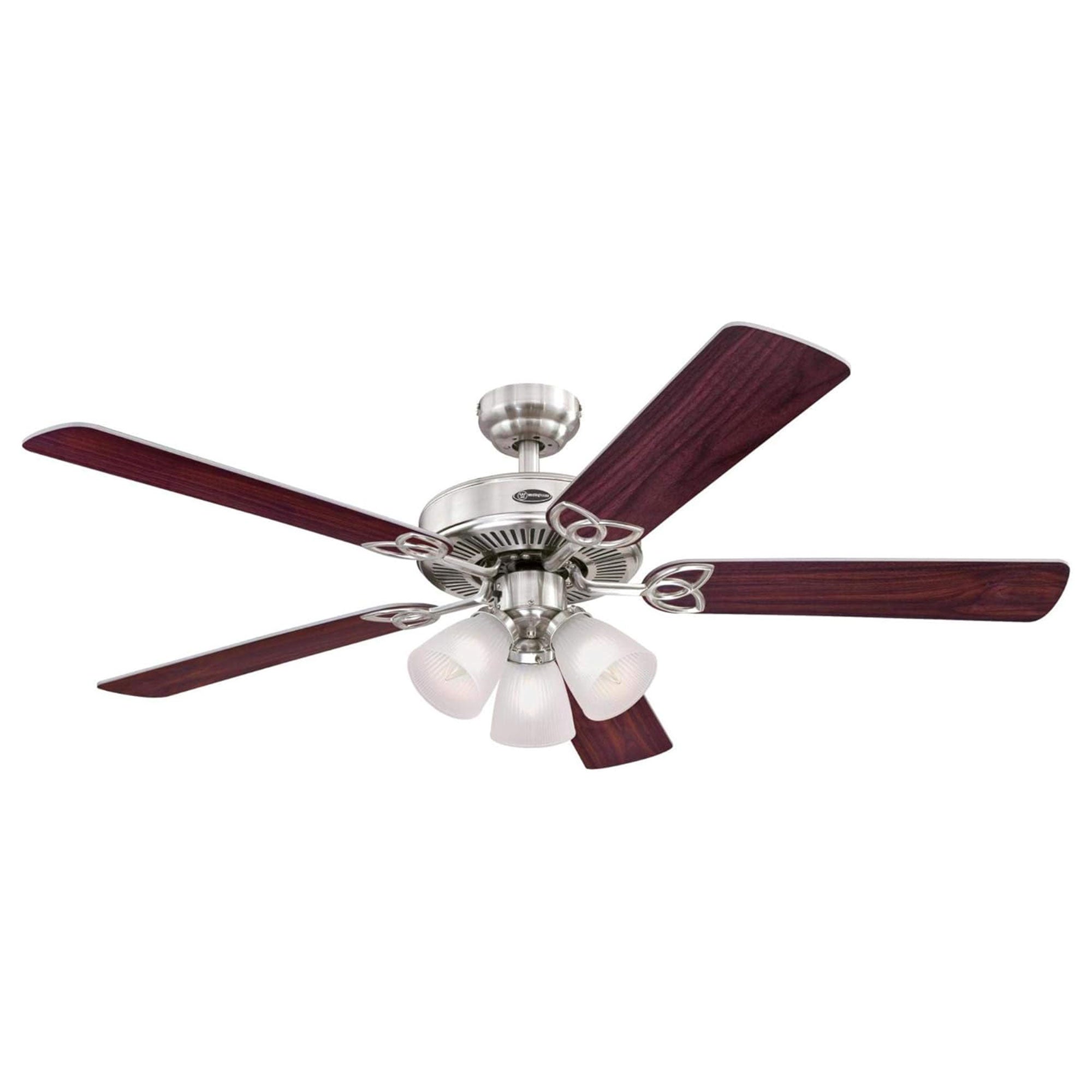 Westinghouse Vintage Ceiling Fan w/Light Kit, 52", Brushed Nickel Finish (Used)