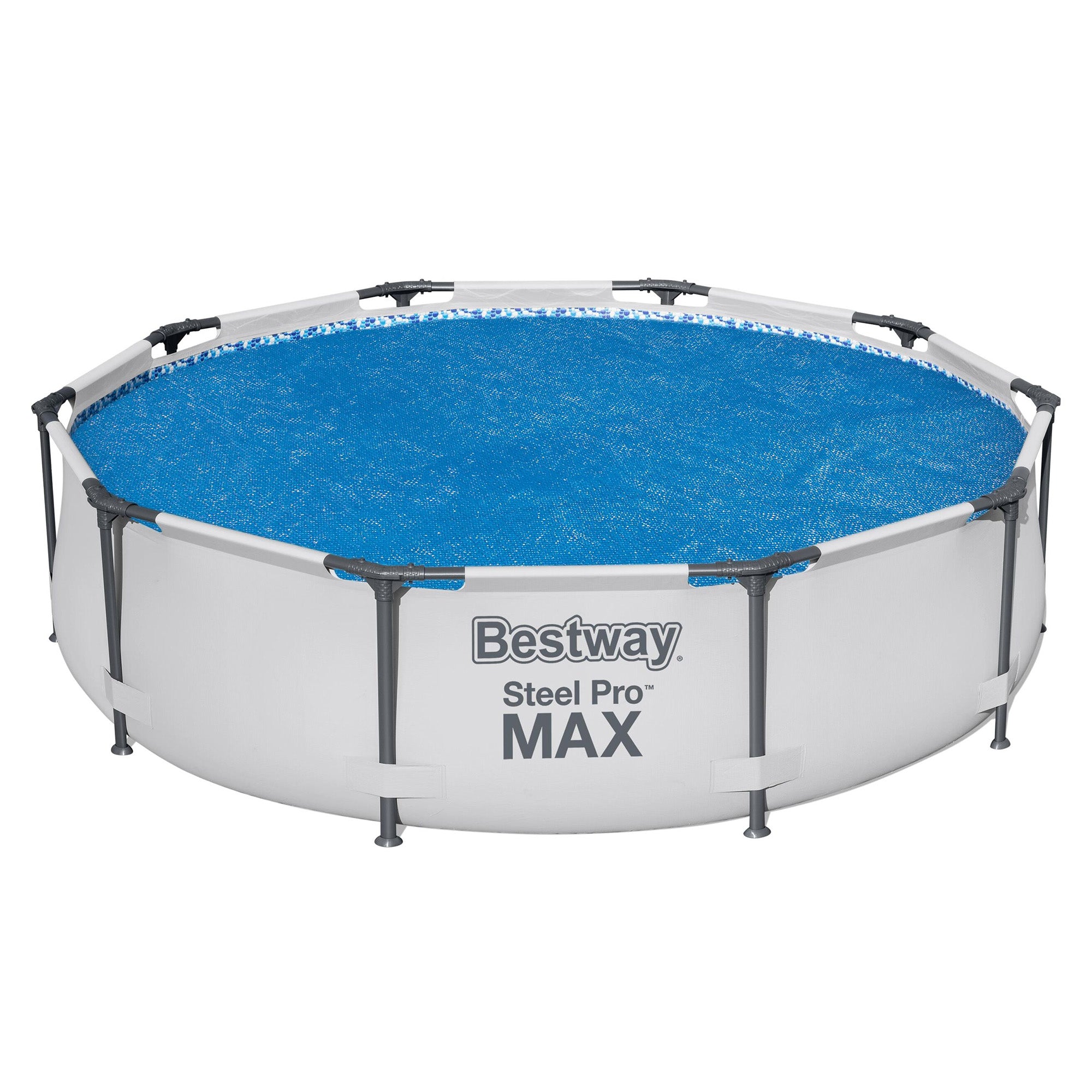 Bestway Round Solar Pool Cover for 10’ Round Above Ground Pools, Blue (Open Box)