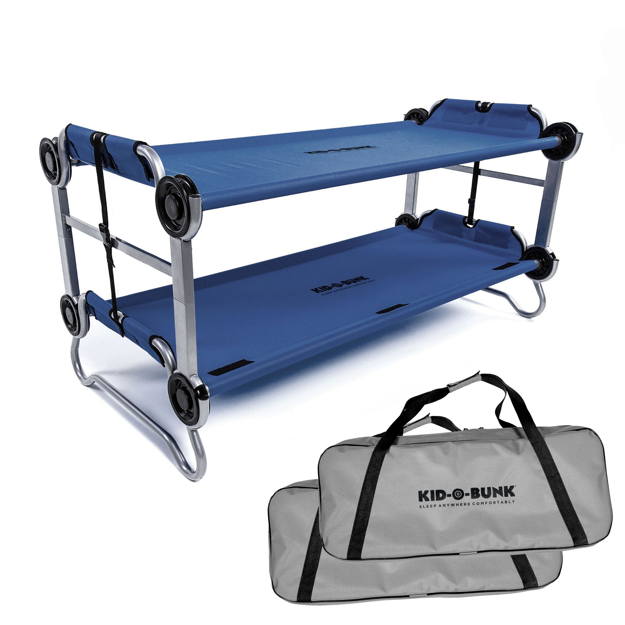 Disc-O-Bed Youth Double Cot Kid-O-Bunk w/ 200 Pound Capacity, Navy (Open Box)