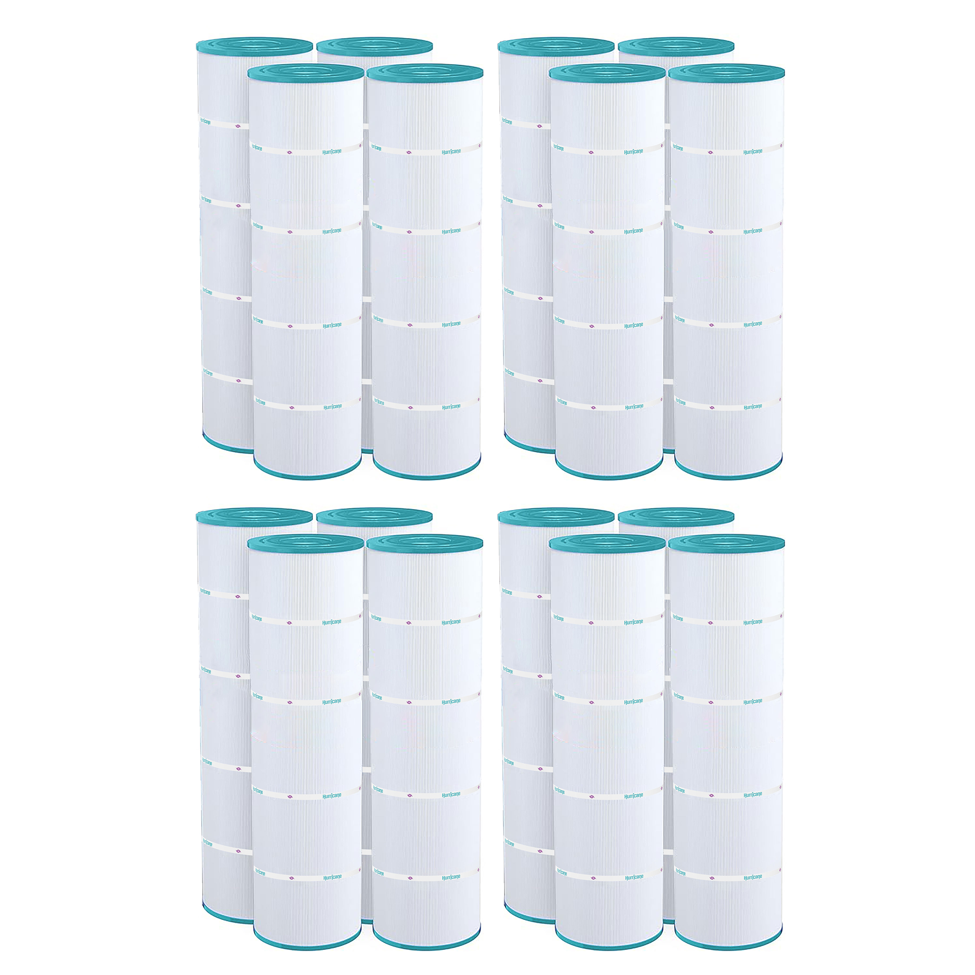 Hurricane 16 Pack HF7487-04 Advanced Pool and Spa Filter Cartridge Replacement