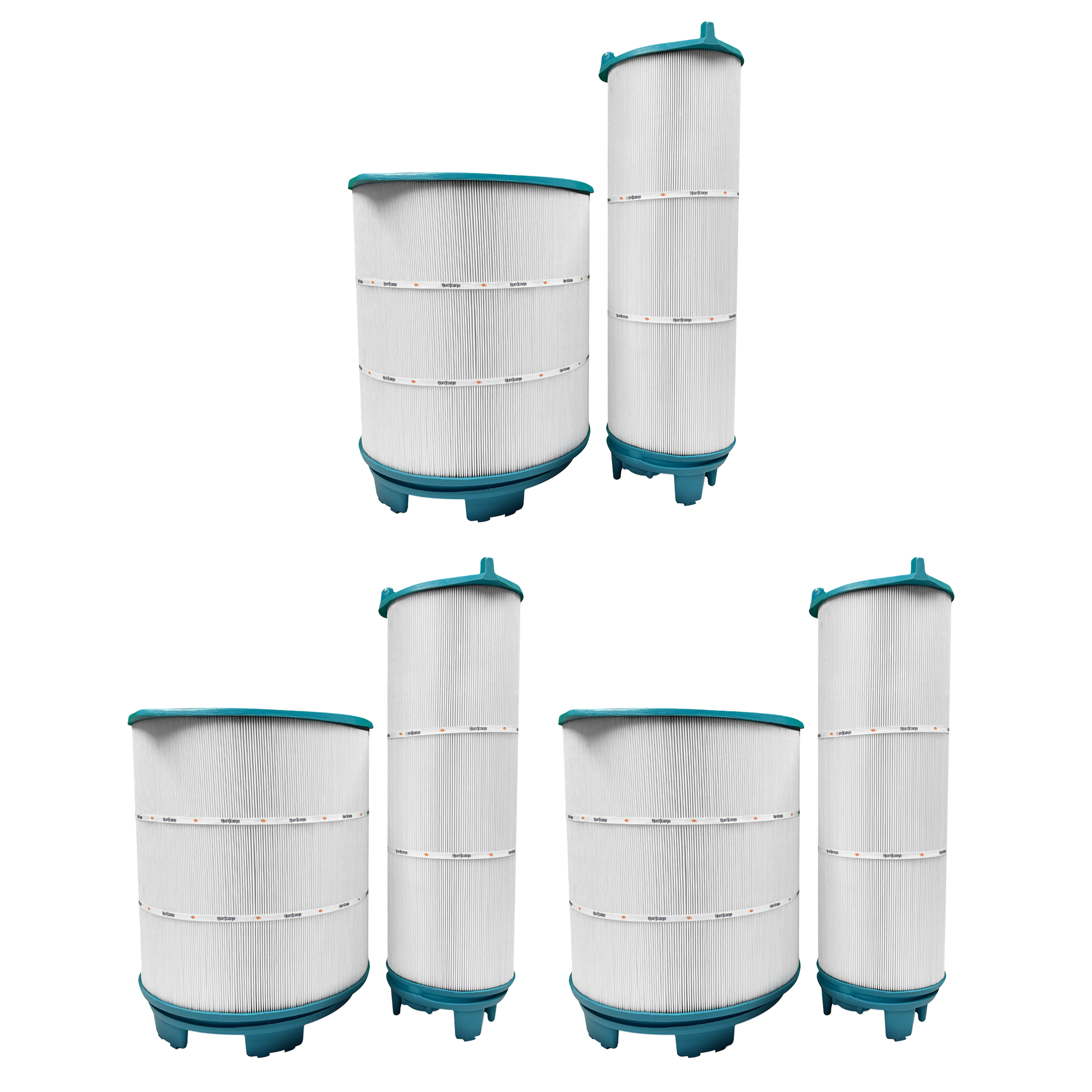 Hurricane 3 Pack HF-STR-SET Advanced Pool Filter Cartridge Inner Outer 21" Set