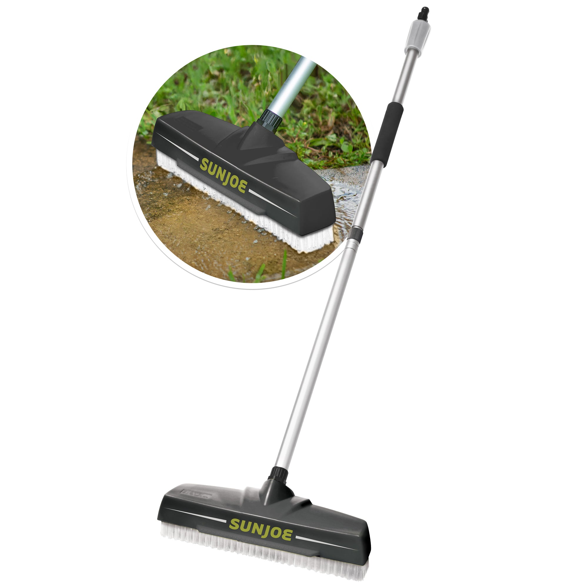 Sun Joe Power Scrubber Broom Long Handle Pressure Washer Attachment, SPX-PWB1