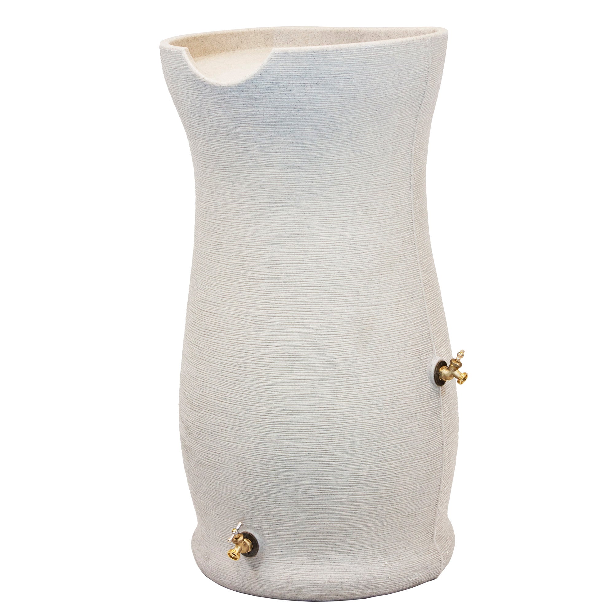 Good Ideas Impressions 50 Gal Corsican Rain Saver Barrel, 2 Spigots, Sandstone