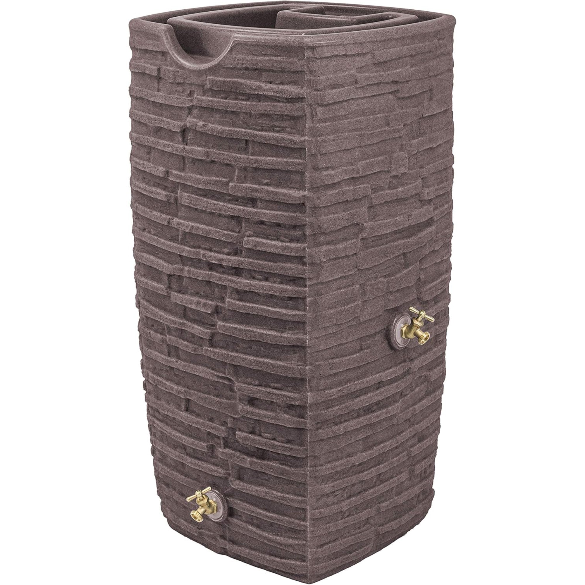 Good Ideas Impressions Riverwalk 50 Gallon Rain Saver with Spigots, Red Brick