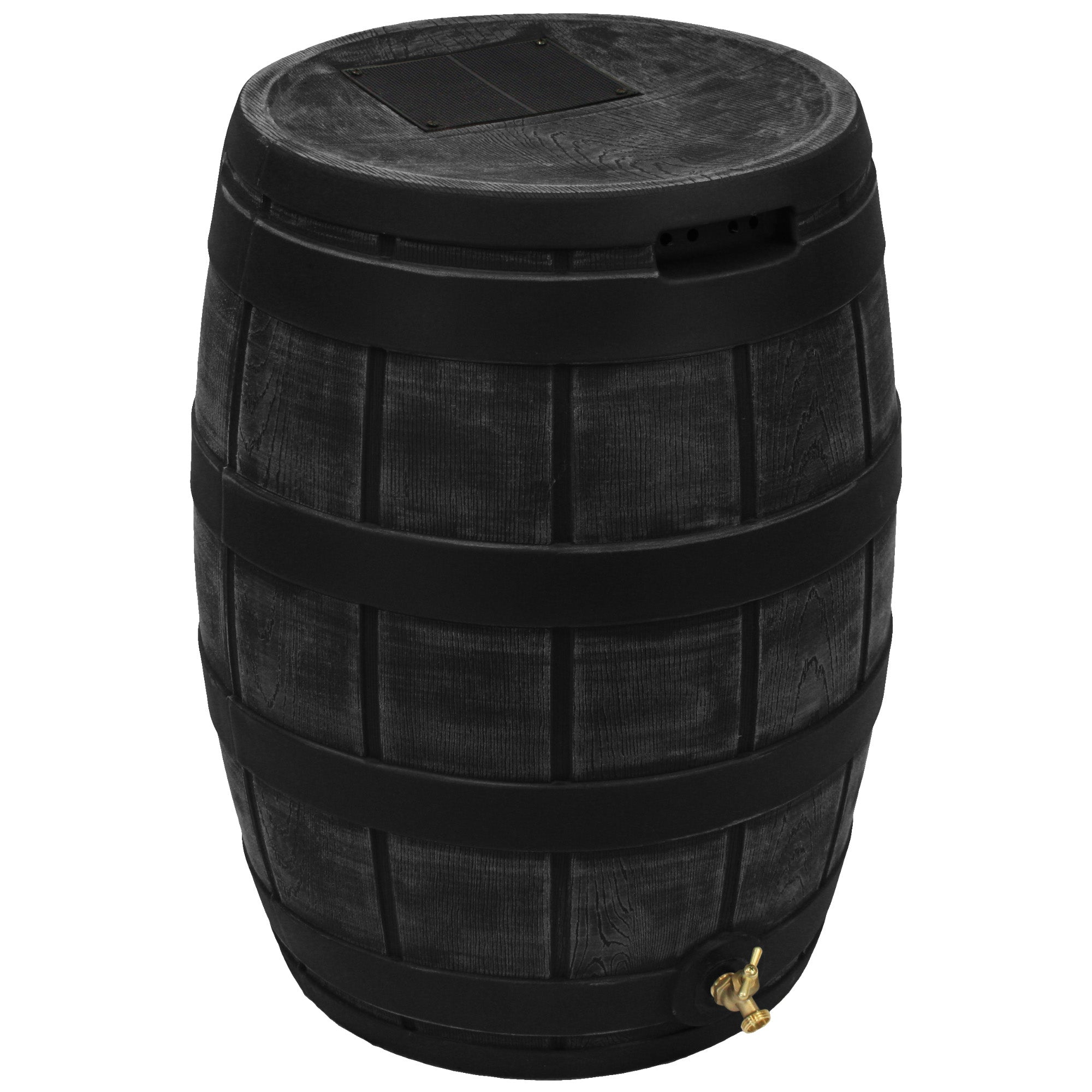 Good Ideas Rain Vault 50 Gallon Rain Barrel with Spigot, Handles & Screen, Black