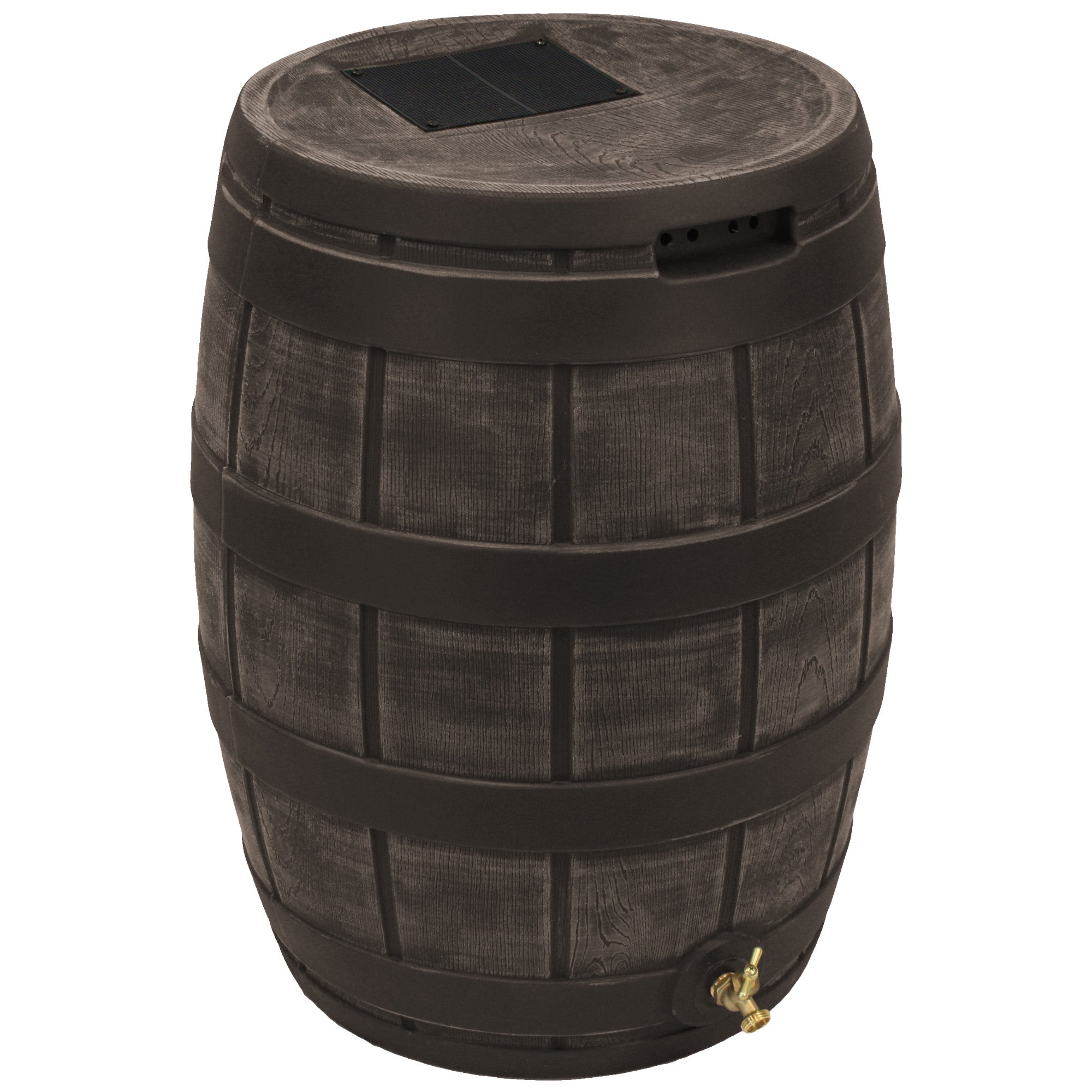 Good Ideas Rain Vault 50 Gallon Rain Barrel with Spigot, Handles and Screen, Oak