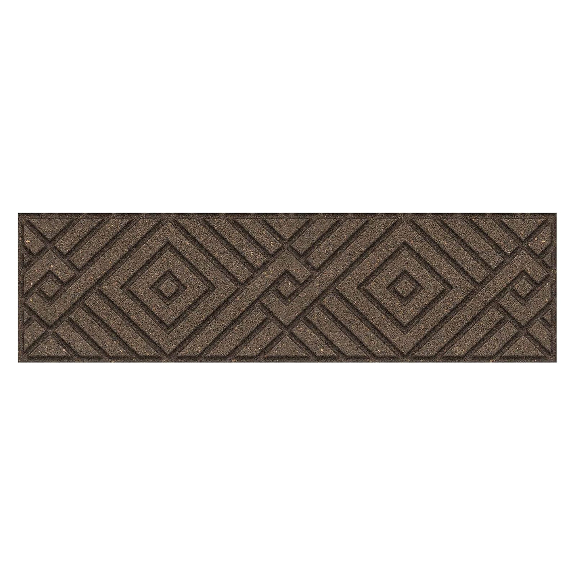 Garden Central 4 Pack 10"x36" Diamond Weave Stair Tread Decorative Panels, Brown