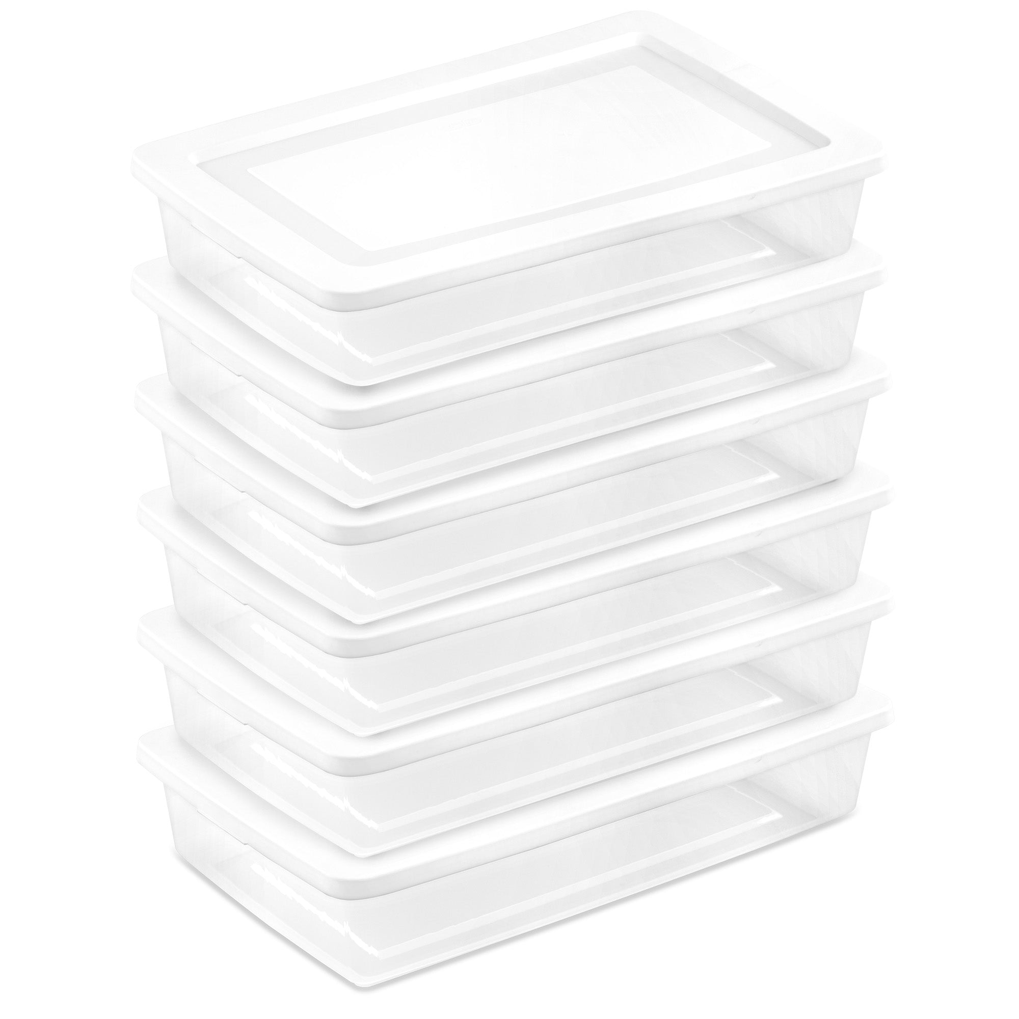 Sterilite 41 Qt Storage Box, Stackable Plastic Container, Home Organizer, 6 Pack