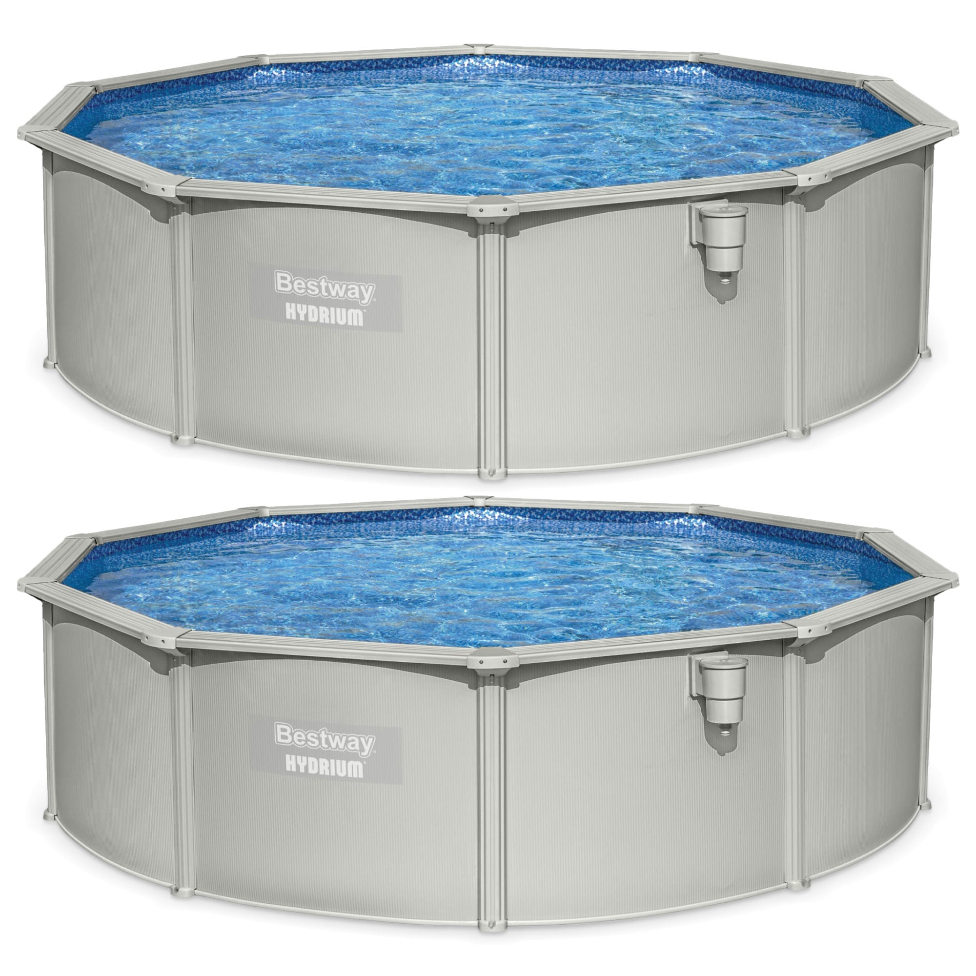 Bestway Hydrium 15'x48" Round Steel Wall Above Ground Swimming Pool Set, 2 Pack