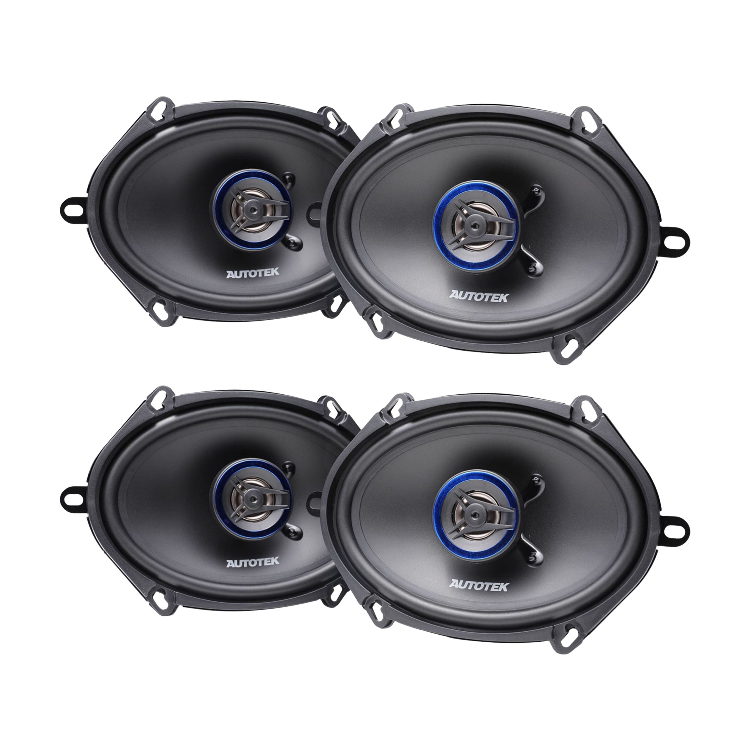 Autotek 4 Pack Street Machine 250W 5"x7" & 6"x8" 2 Way Car Audio Coaxial Speaker
