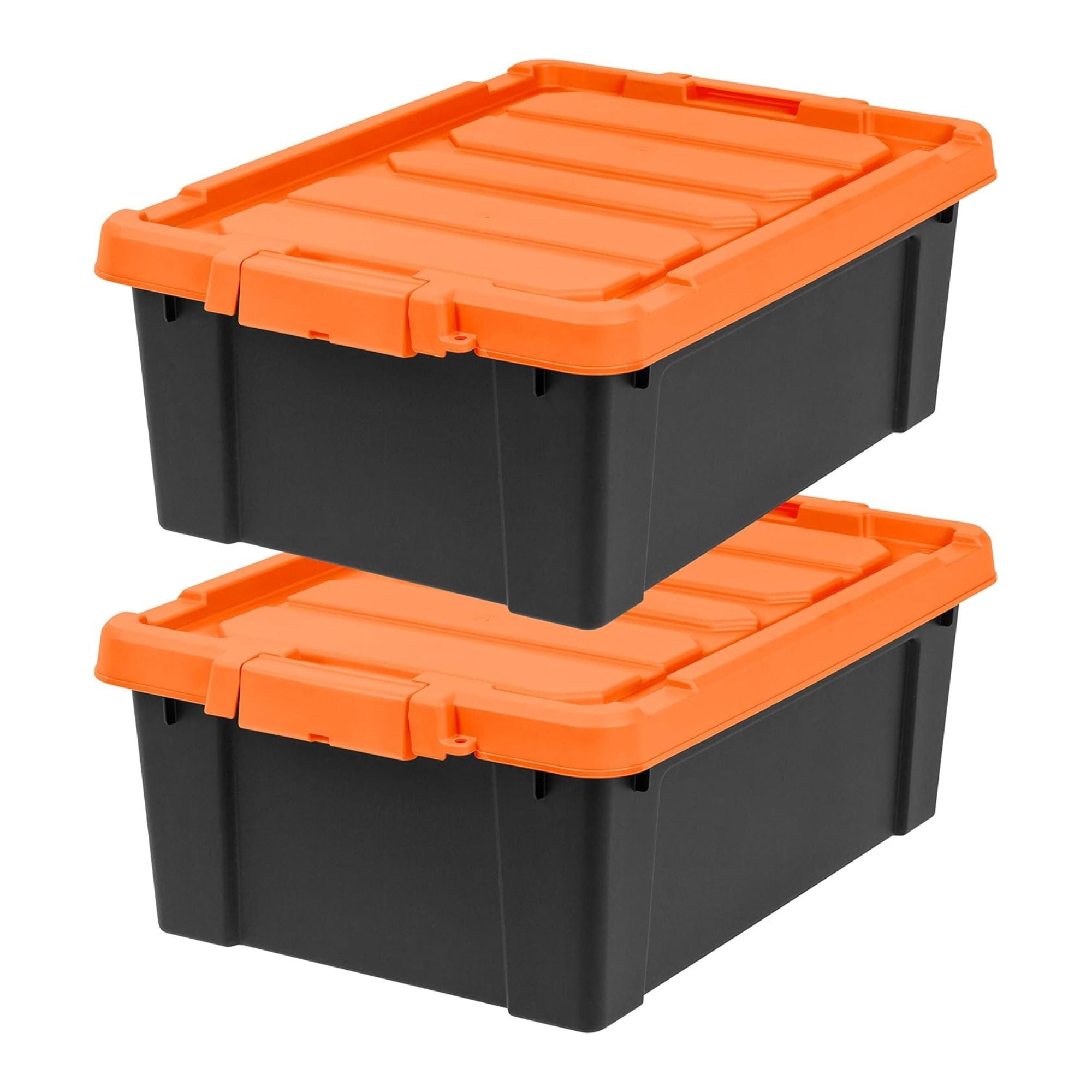 IRIS USA 2 Pack, 12 Gal Lockable Storage Bins Stackable Containers (Open Box)