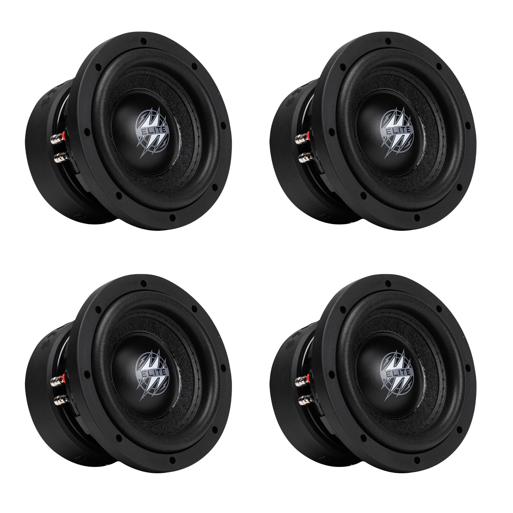 Hifonics 4 Pack ELITE 6.5 in. Subwoofer, Dual Voice Coil Car Audio Speaker, 600W
