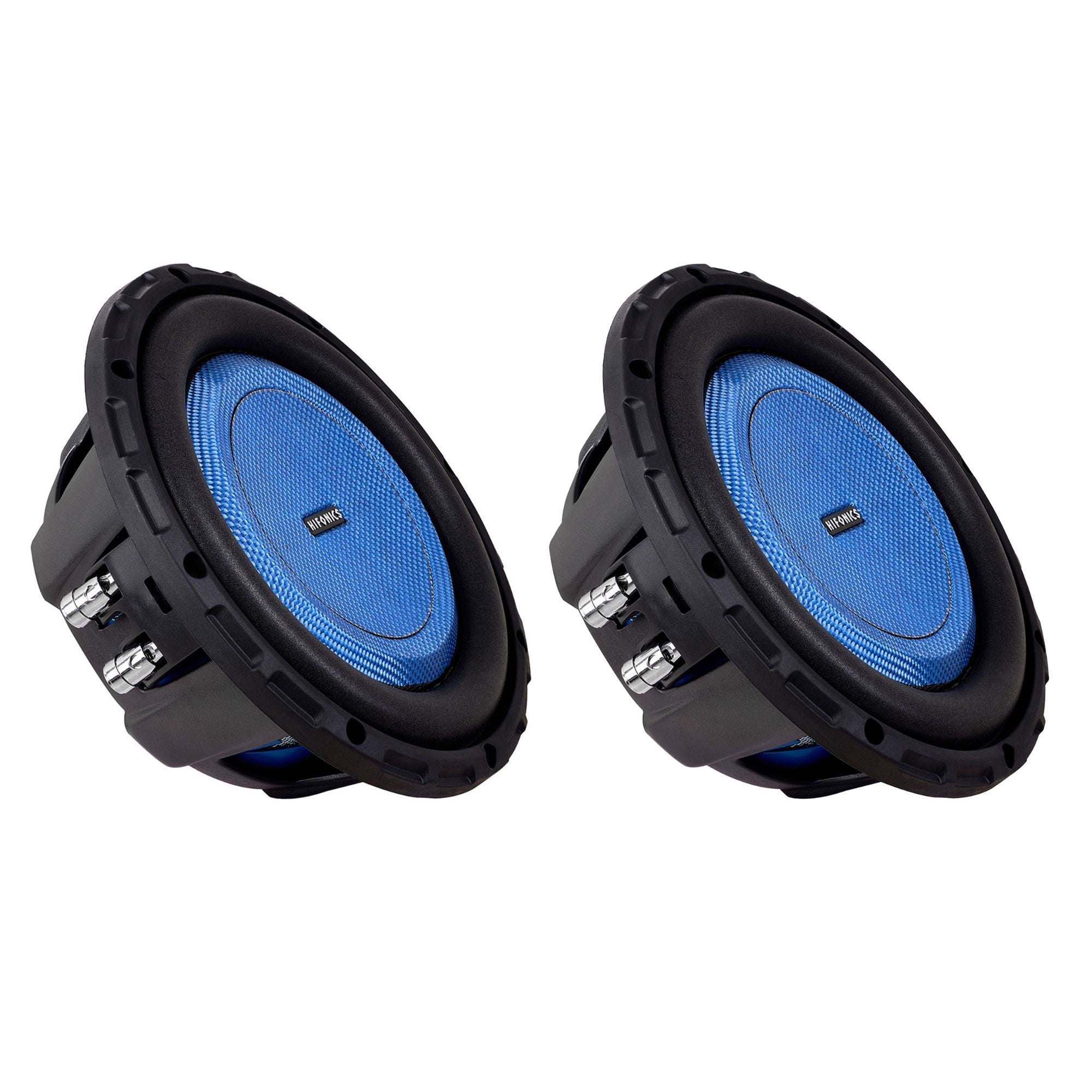 Hifonics 2 Pack ELITE 8” Shallow Subwoofer, Dual Voice Coil Audio Speaker, 500W