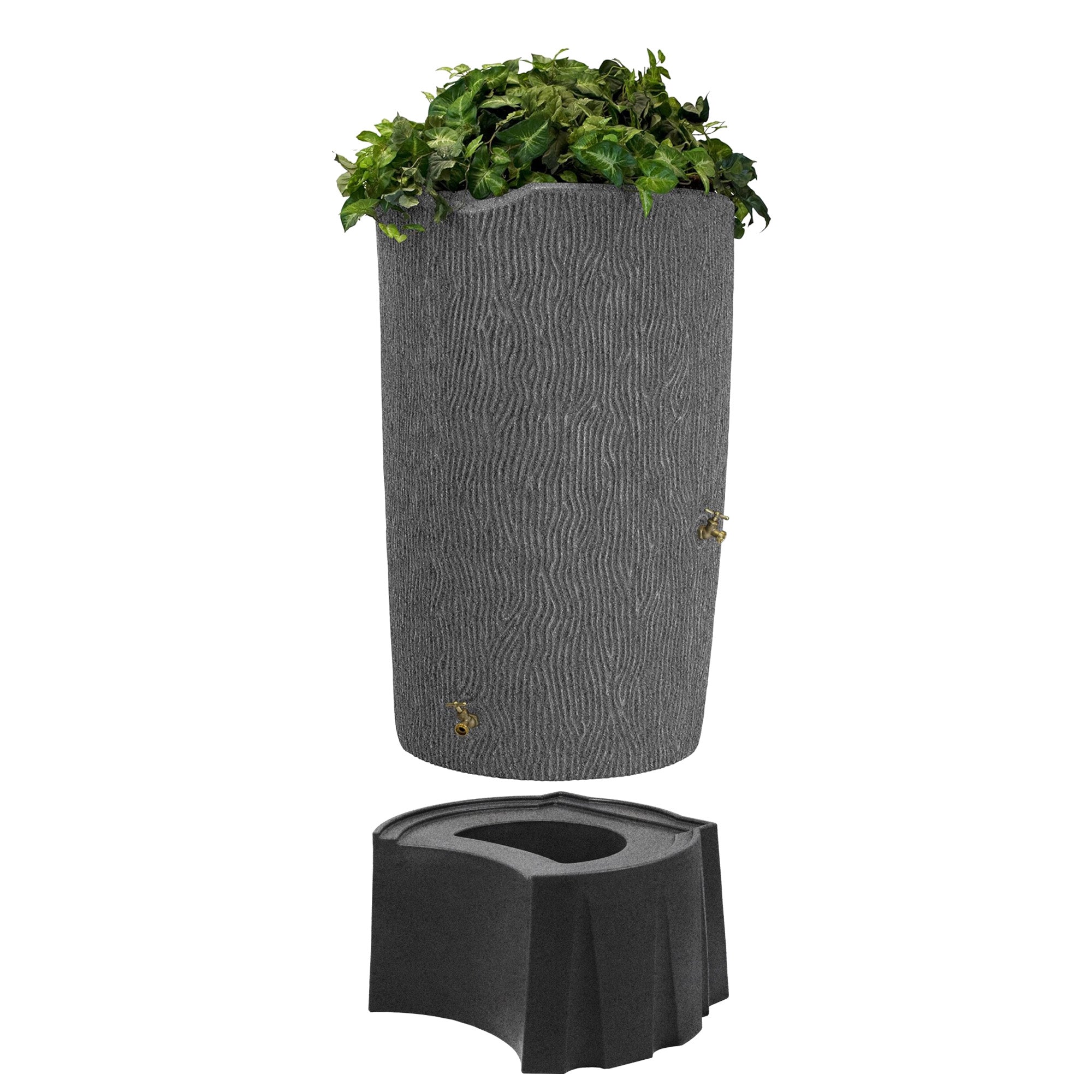 Good Ideas Impressions Bark Rain Saver Barrel, Rain Wizard Rain Barrel Stand