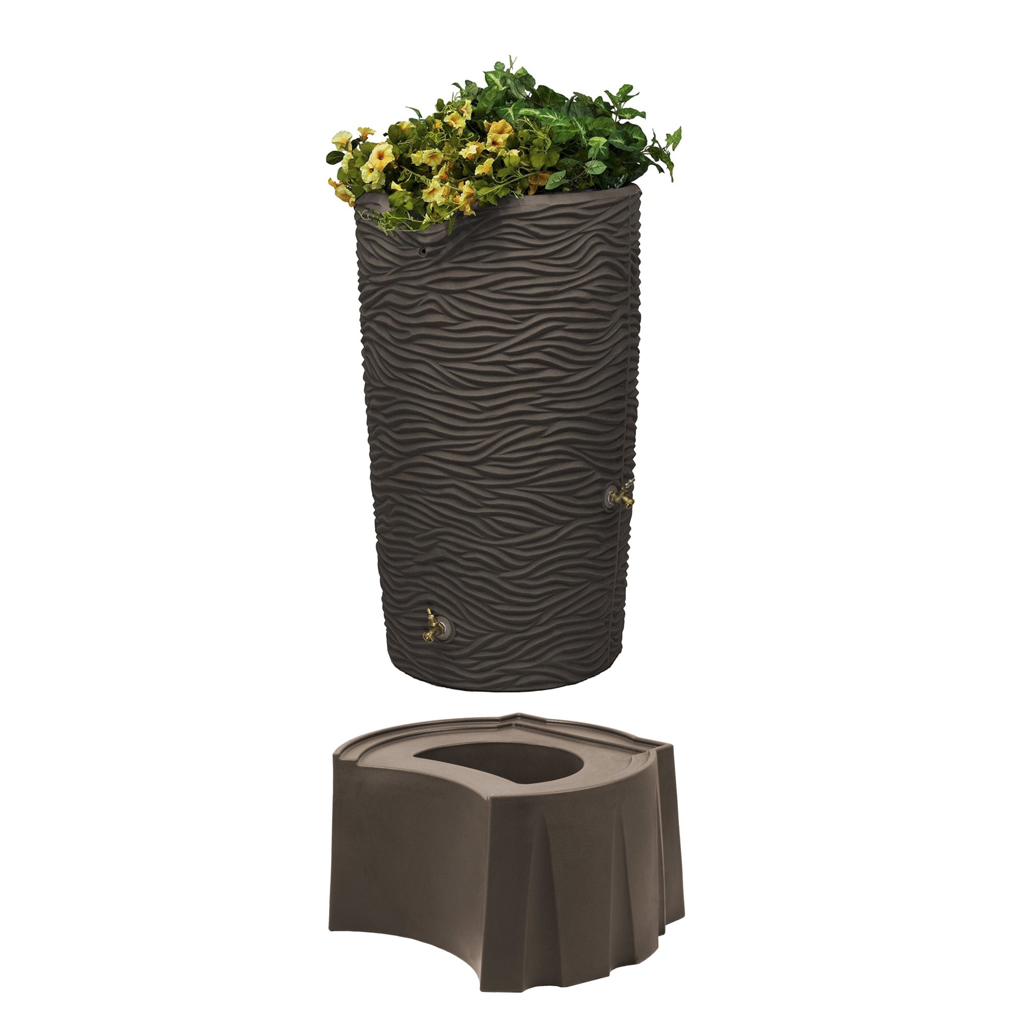 Good Ideas Impressions 65 Gallon Palm Trunk Rain Saver & Rain Wizard Stand, Oak