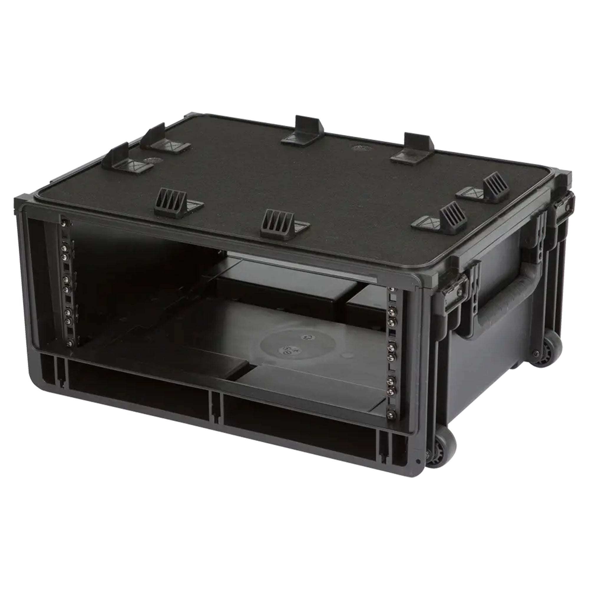 SKB Studio Flyer Rack Case 4U, Durable Injected Molded Mobile Studio Case, Black