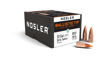 Nosler Ballistic Tip Lead Free 45150 .22 Cal 35 gr Spitzer Bullets-100cnt