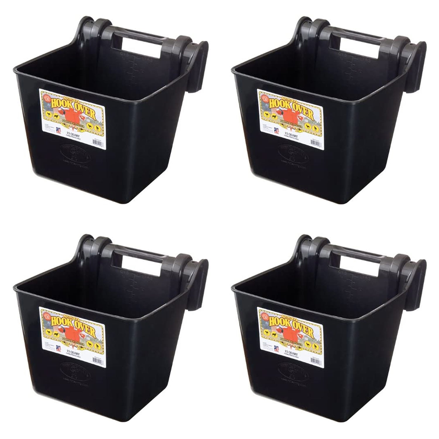 Little Giant HF15BLACK 15 qt. Mountable Plastic Hook Feeder, Black (4 Pack)
