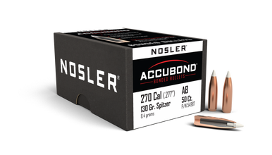 Nosler AccuBond 54987 .270 Cal 130 gr Spitzer Bullets-50cnt