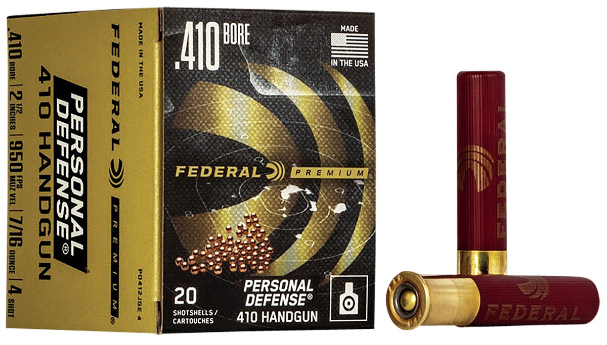 Federal Premium Personal Defense .410 Bore 2.5" 7/16 oz #4 Copper-plated Lead Shot 20 Shells Per Box