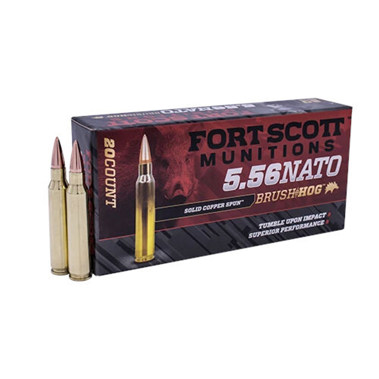 Fort Scott Munitions 5.56 NATO 55 Grain Brush Hog SCS TUI Rifle Ammo (20)