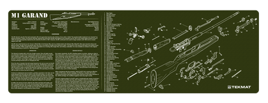 TekMat M1 Garand Parts Diagram 12"x36" Original Cleaning Mat - OD Green