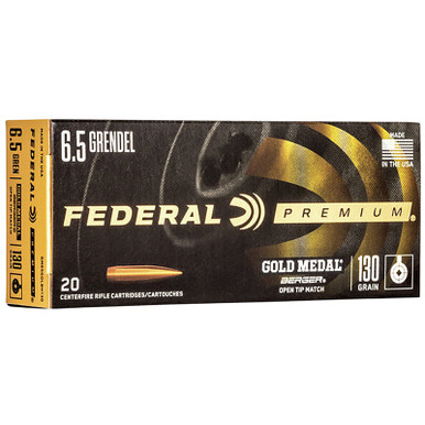Federal GM65CRDBH130 Premium Gold Metal 6.5 Creedmoor 130 GR Berger OTM 20 Rounds